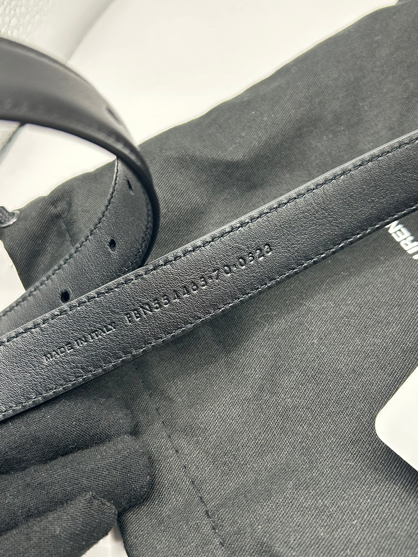 Saint Laurent Slim Leather Belt