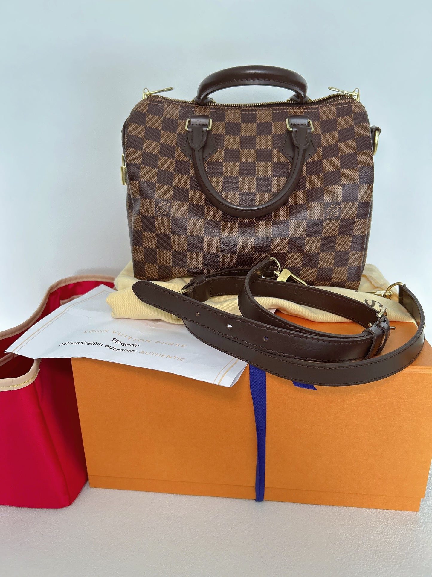 Louis Vuitton Speedy 25 Bandouliere Damier Ebene