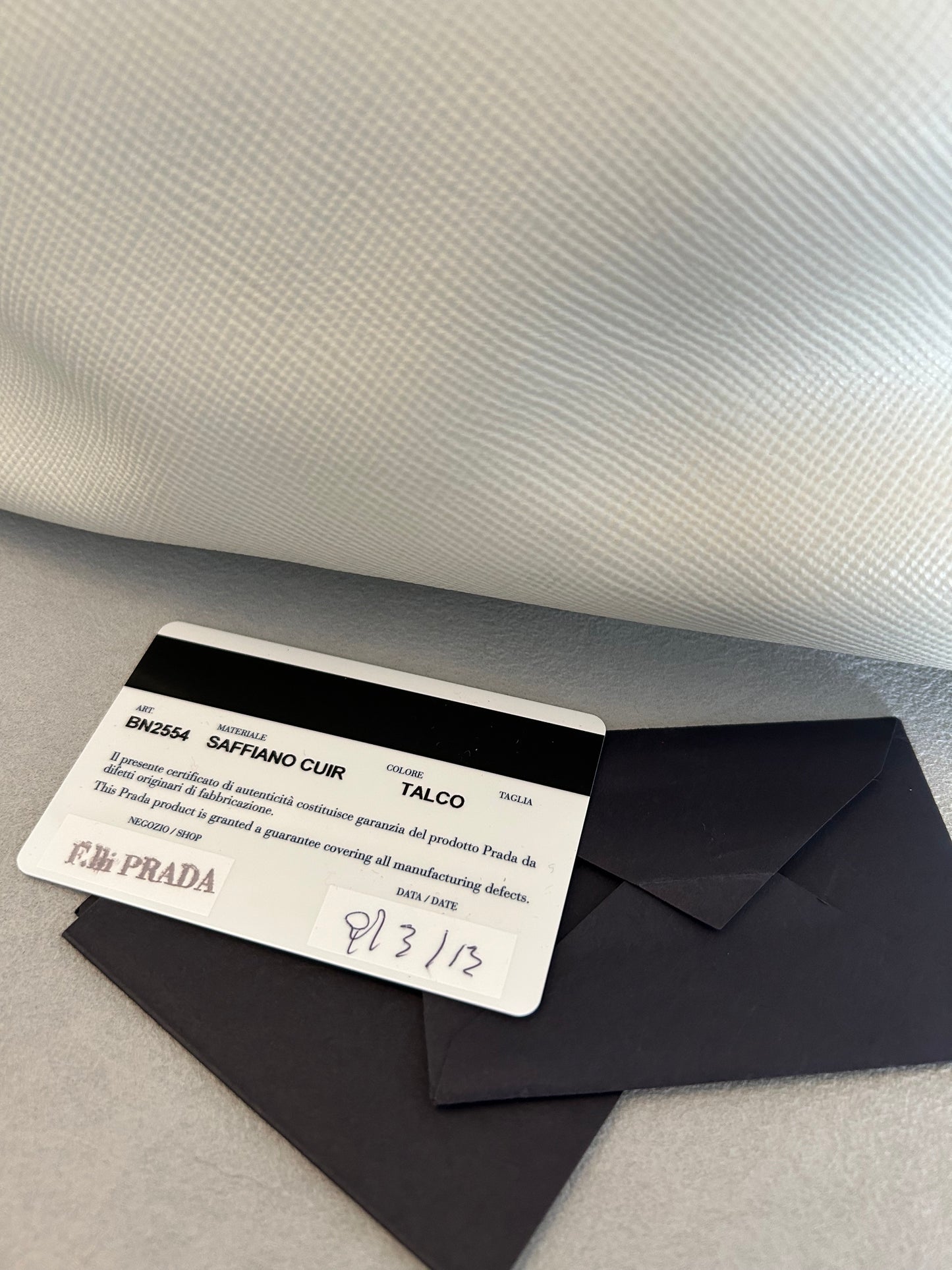 Prada Talco Saffiano Leather Top Handle Bag