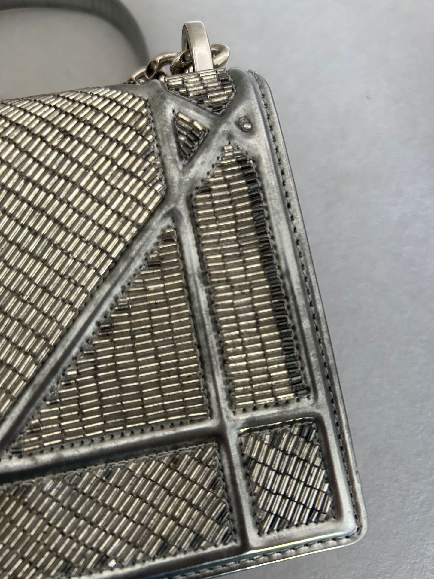 Dior Diorama metallic beaded flap bag