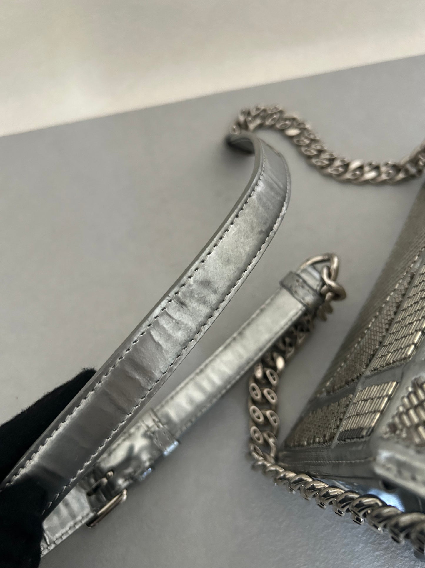 Dior Diorama metallic beaded flap bag