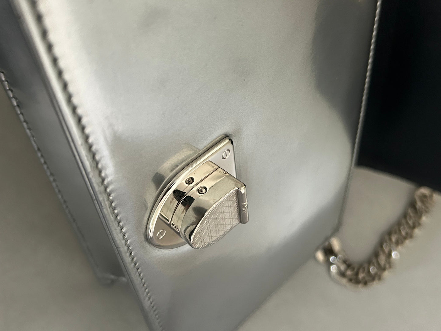Dior Diorama metallic beaded flap bag