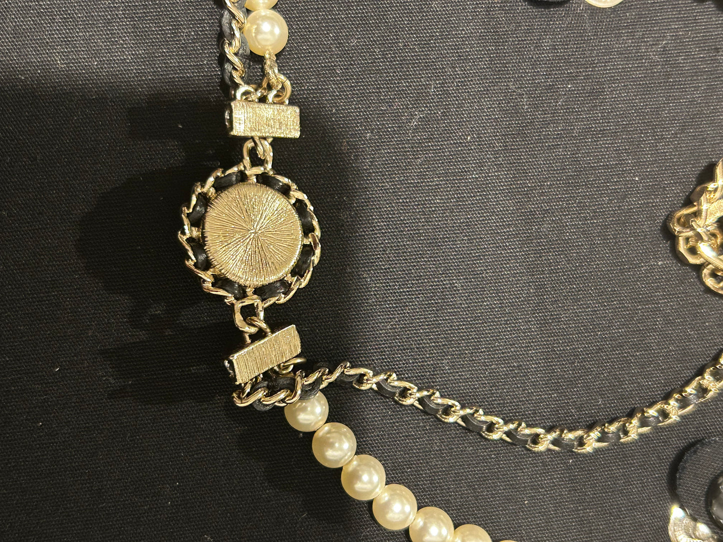 Chanel pearl and chain choker necklace