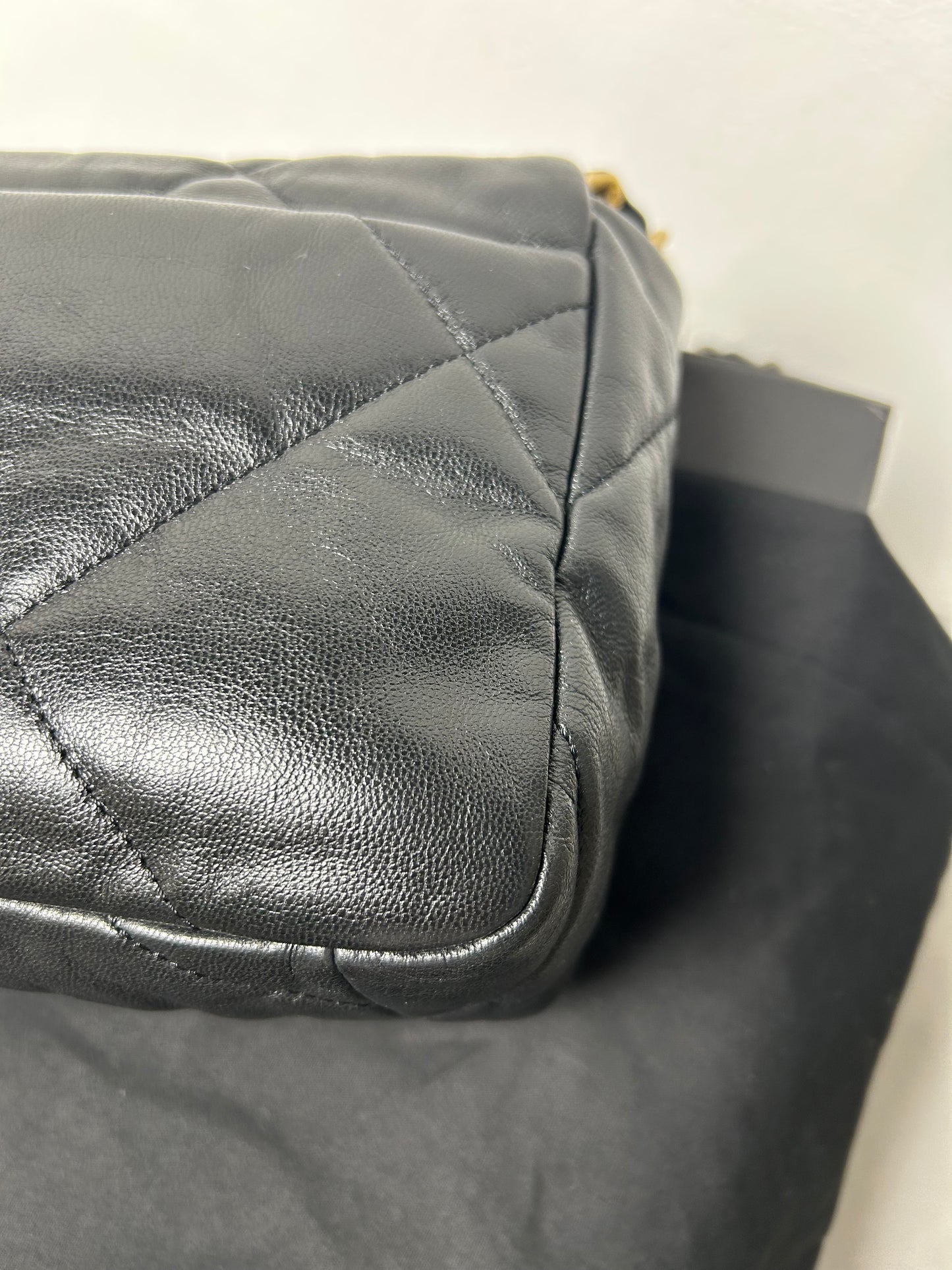 Chanel 19 bag small black and gold