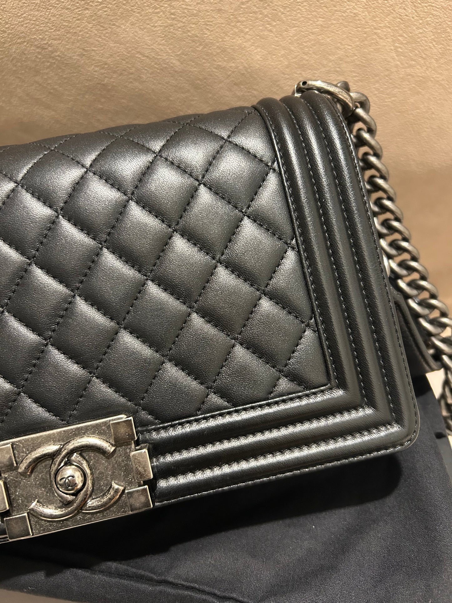 Chanel le boy medium bag black