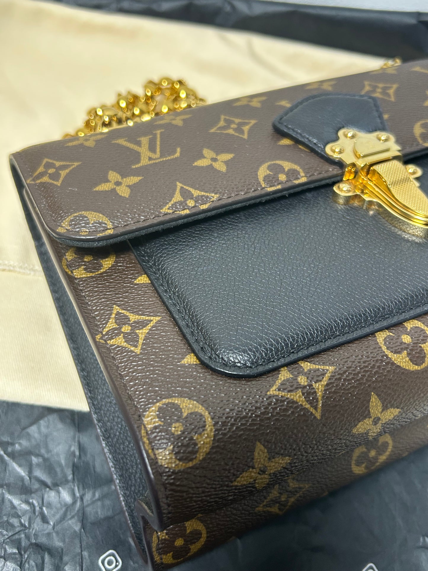 Louis Vuitton victoire monogram and black leather