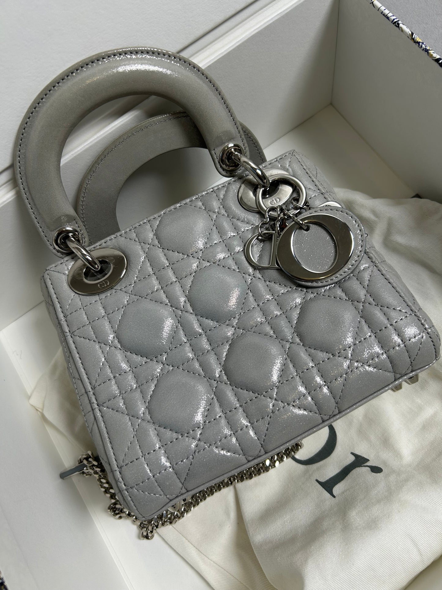 Dior lady Dior mini pearly grey