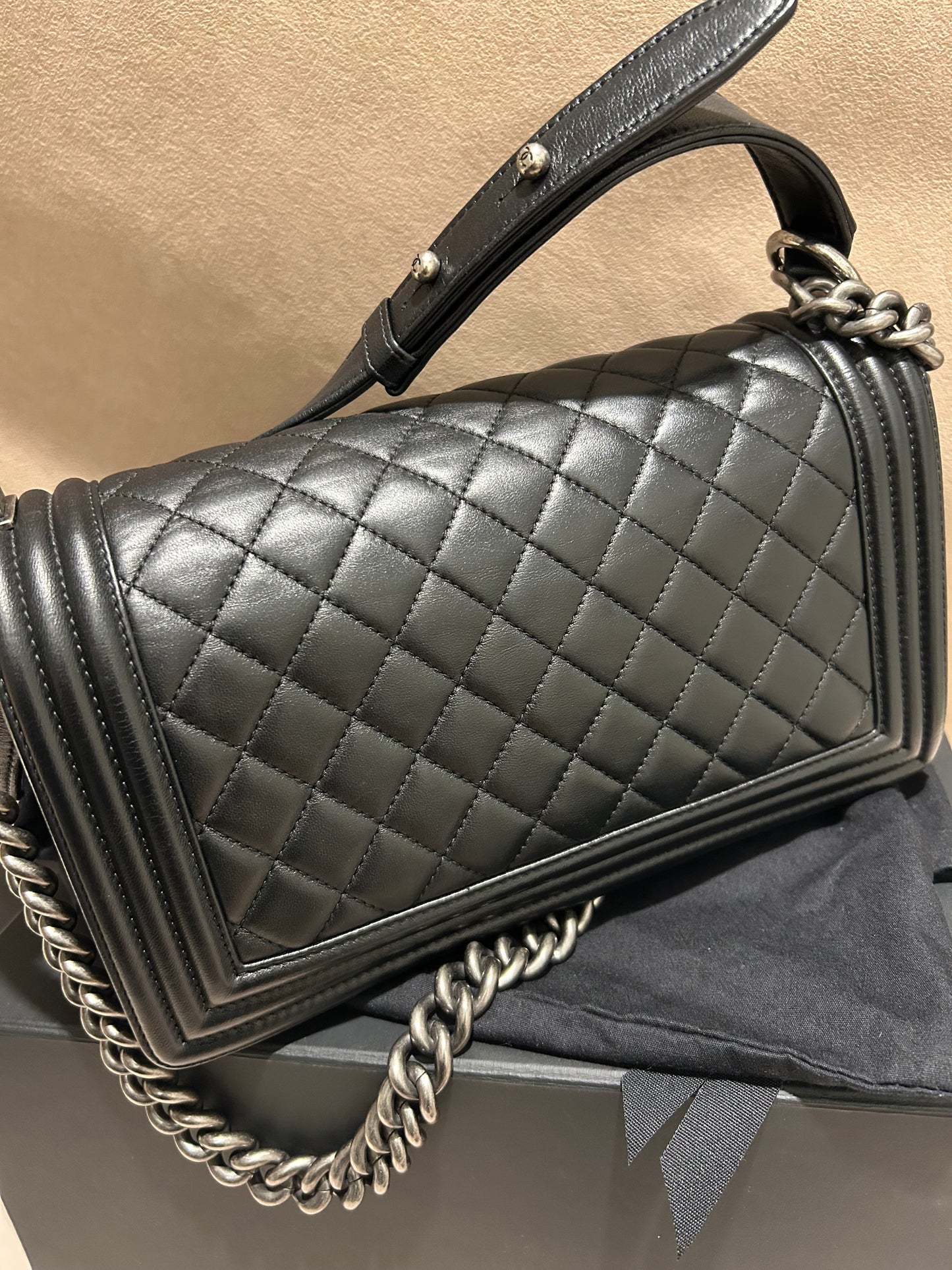 Chanel le boy medium bag black