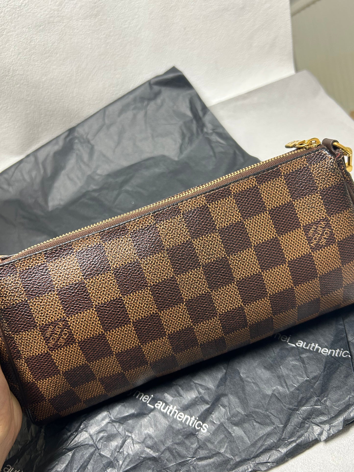 Louis Vuitton Eva clutch bag in Damier Ebene