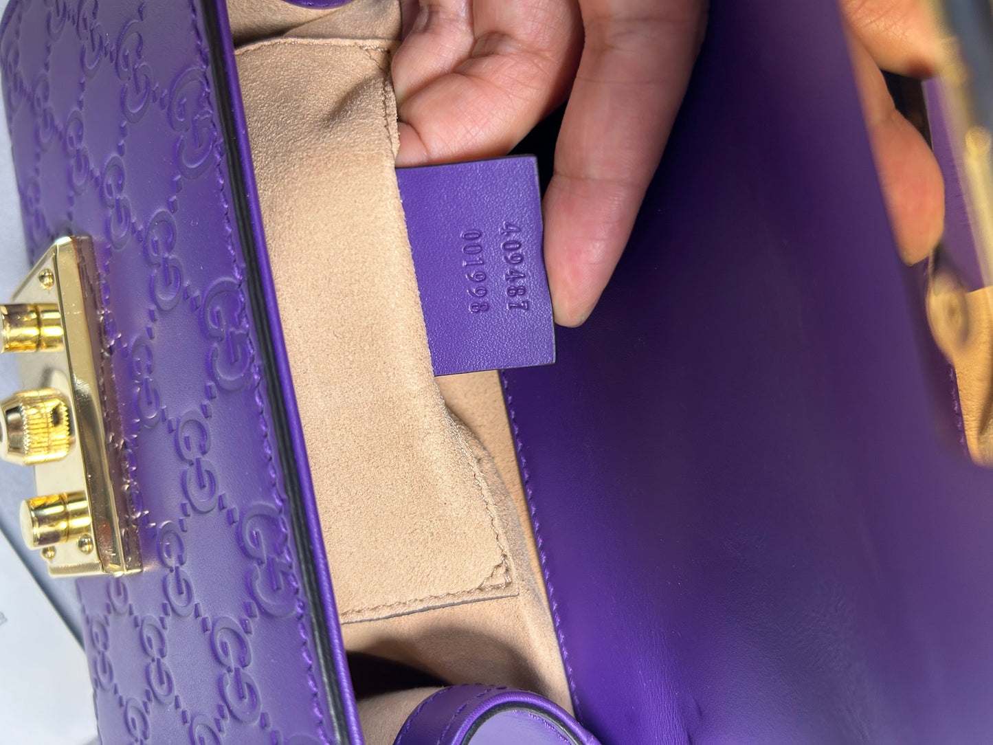 Gucci padlock small purple shoulder bag