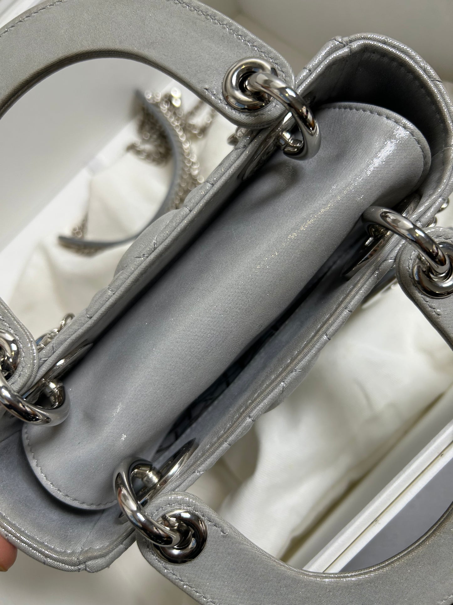 Dior lady Dior mini pearly grey