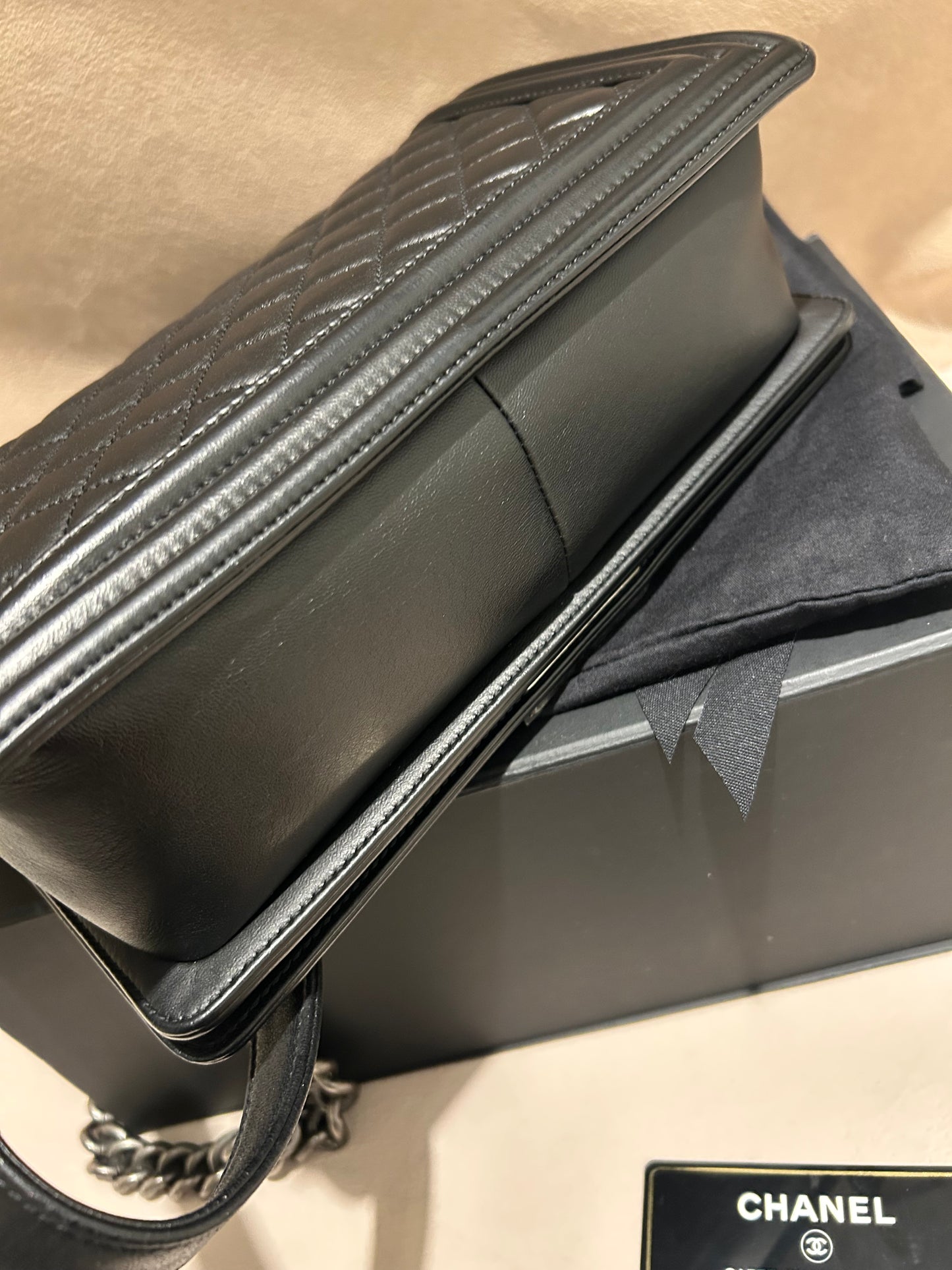 Chanel le boy medium bag black