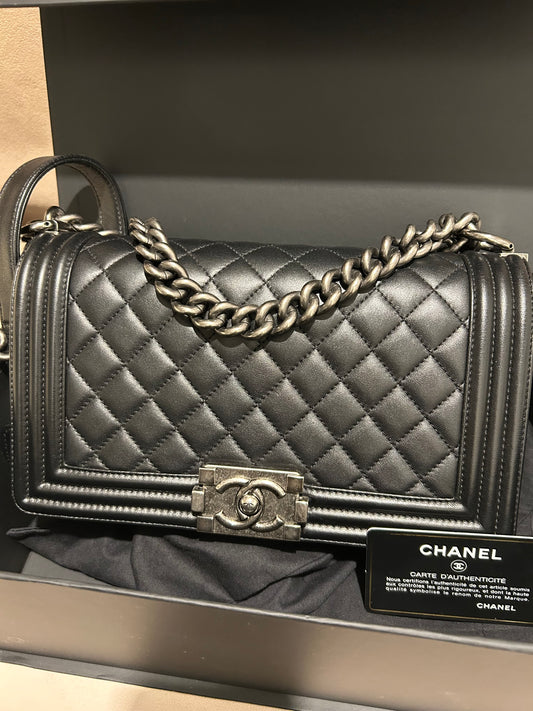 Chanel le boy medium bag black