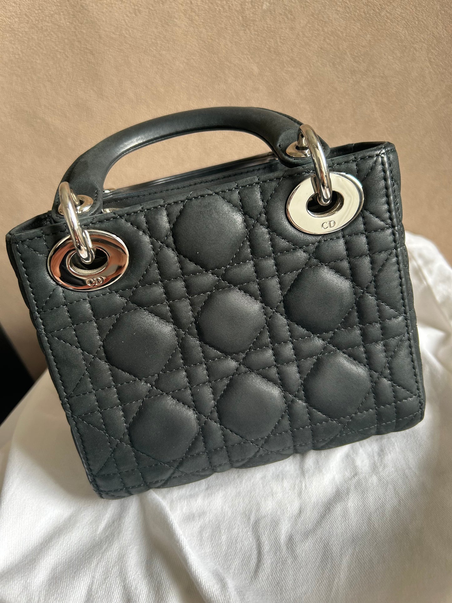 Christian Dior mini lady Dior in pearly black