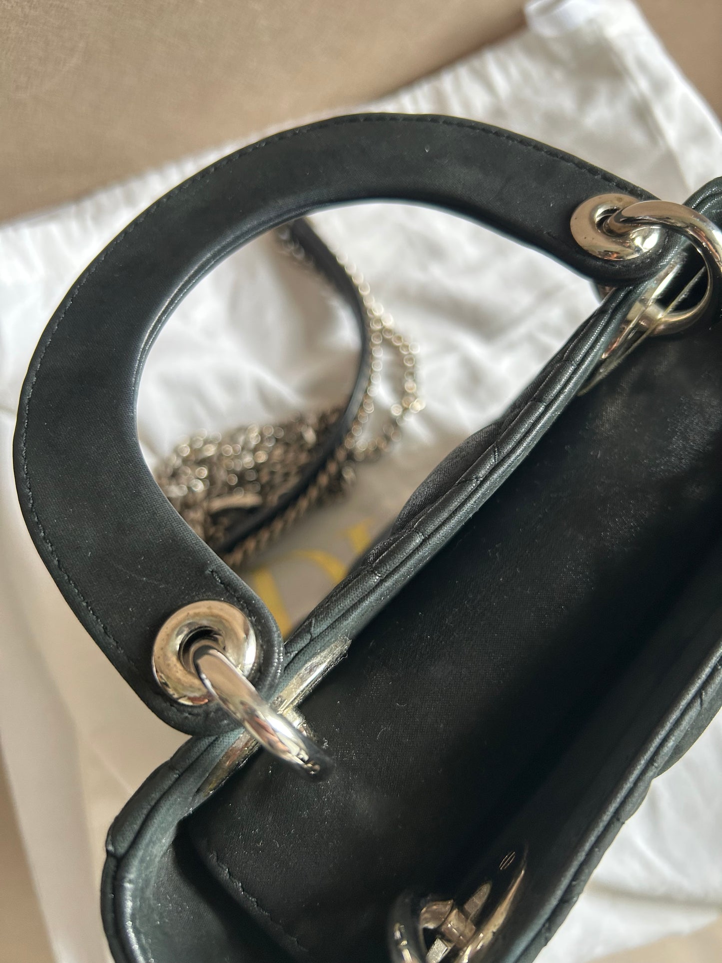 Christian Dior mini lady Dior in pearly black
