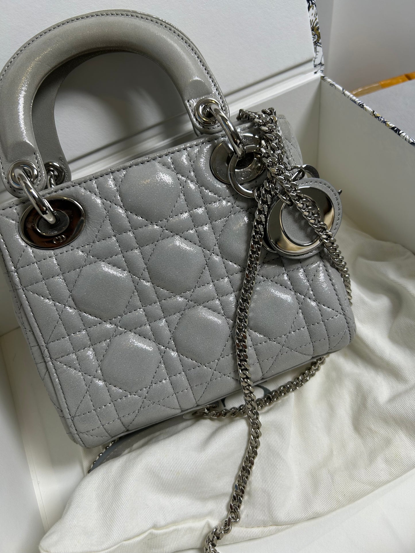 Dior lady Dior mini pearly grey
