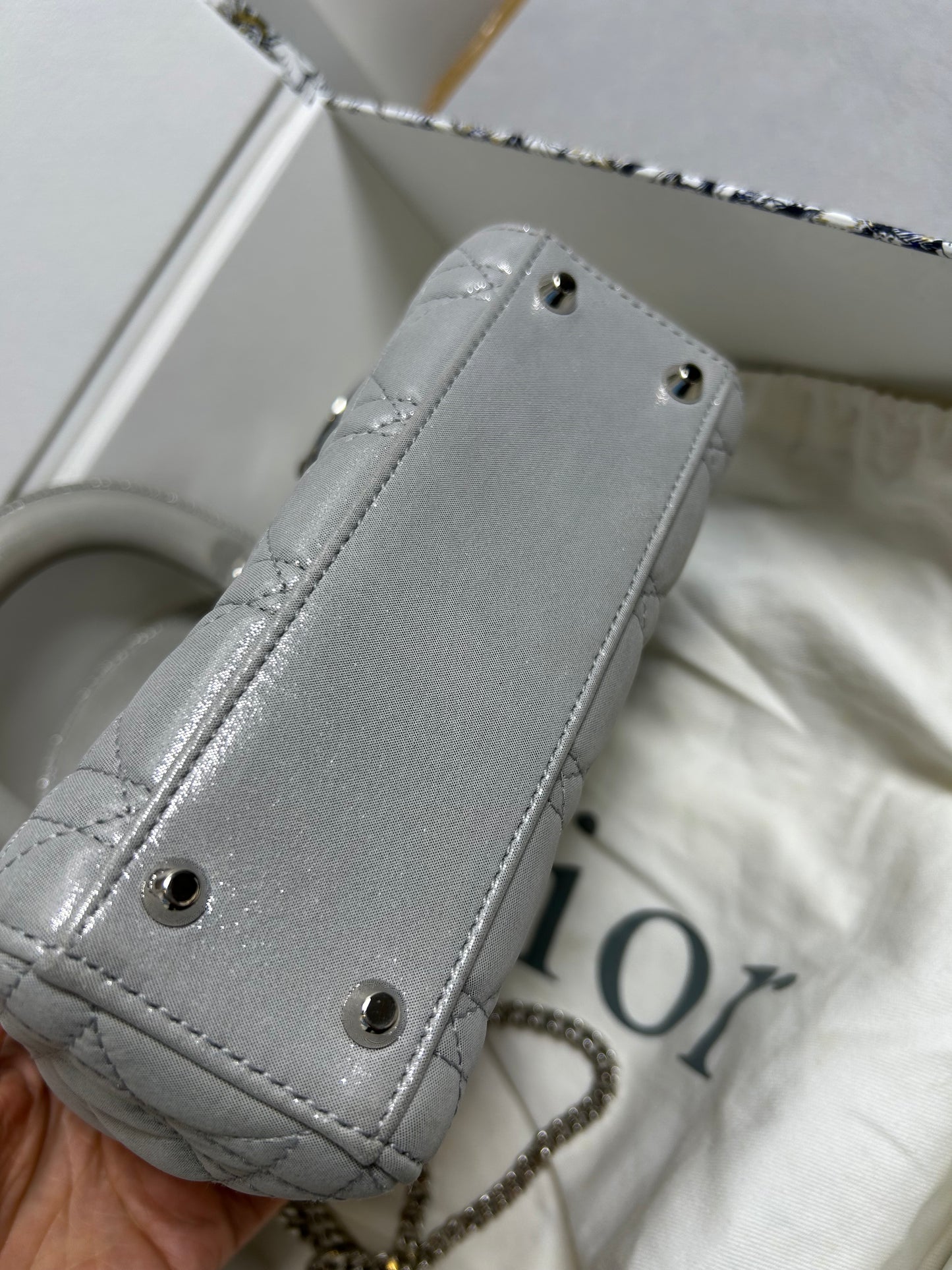 Dior lady Dior mini pearly grey