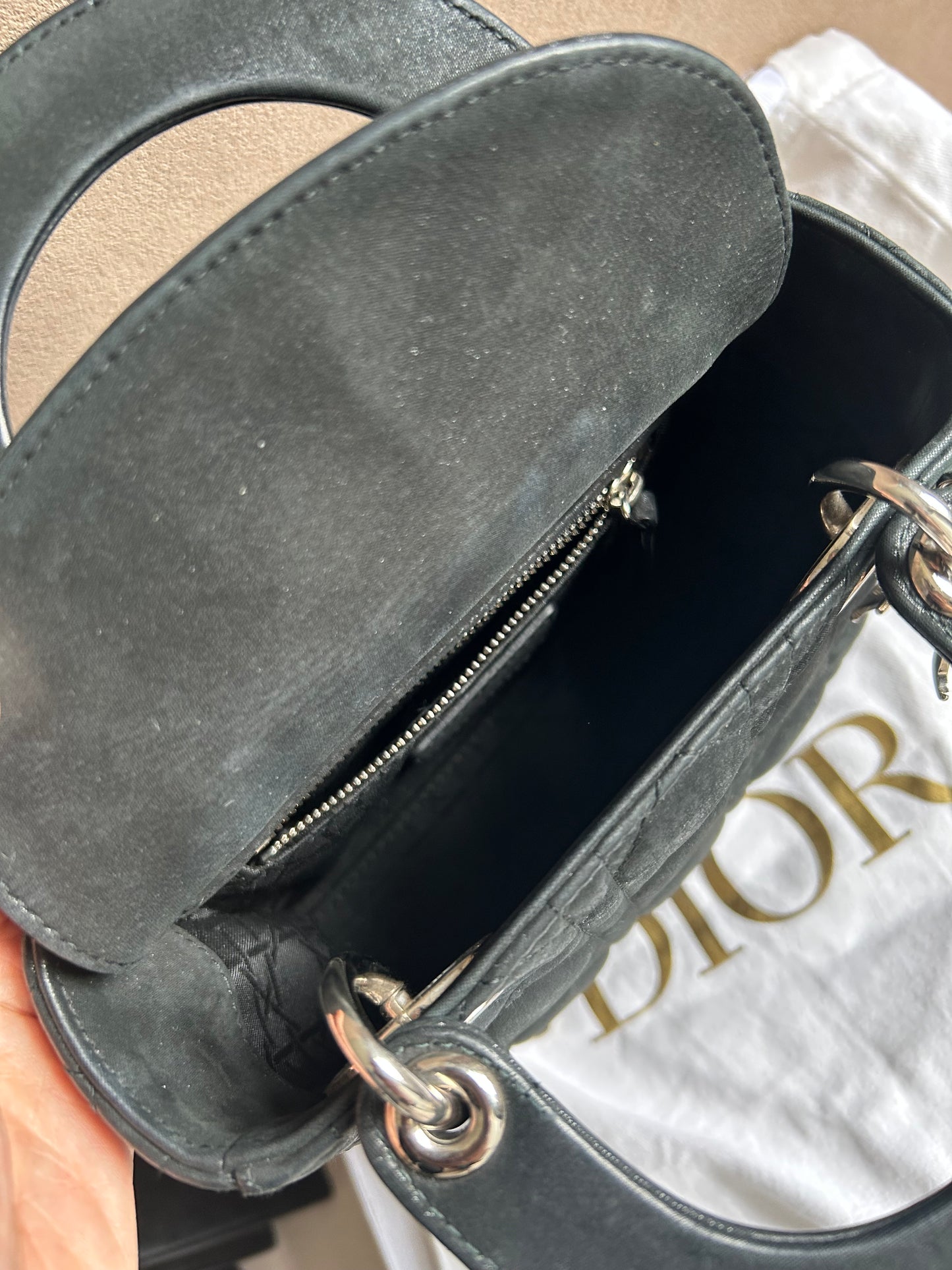 Christian Dior mini lady Dior in pearly black
