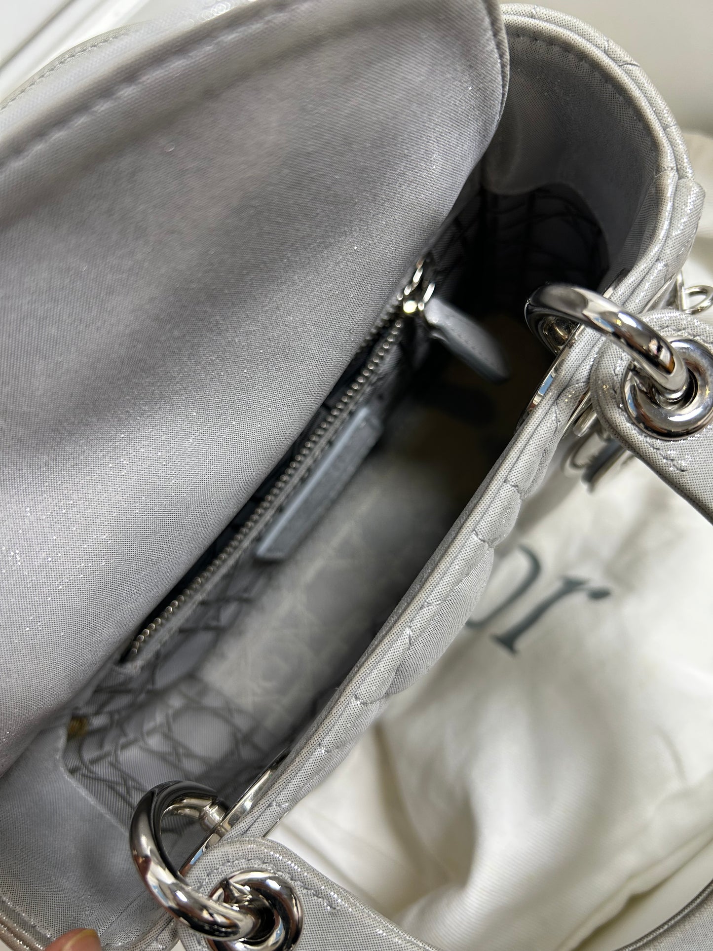 Dior lady Dior mini pearly grey