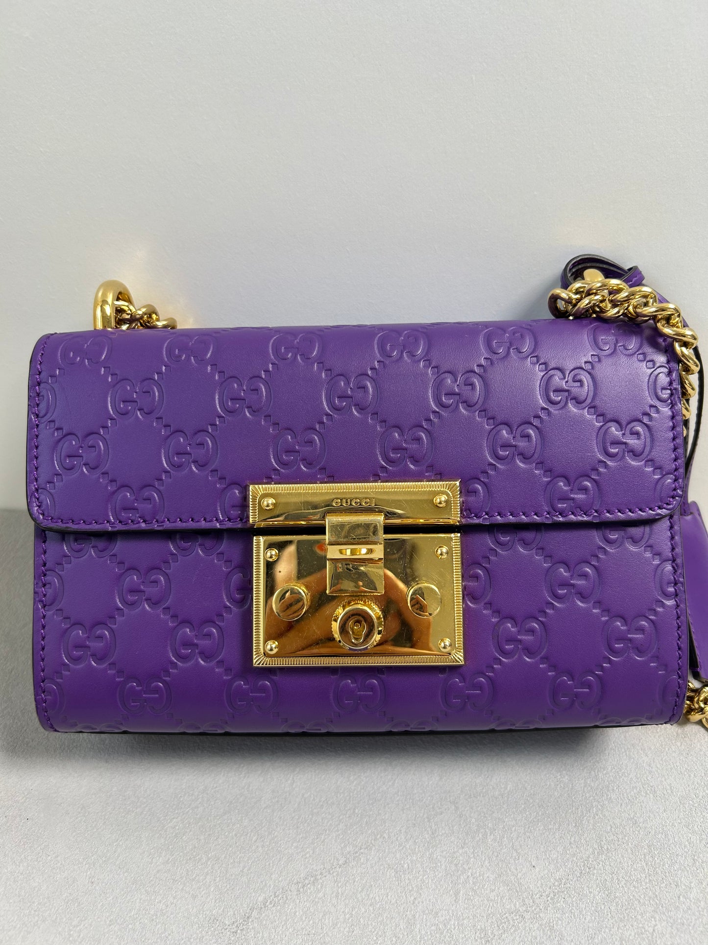 Gucci padlock small purple shoulder bag