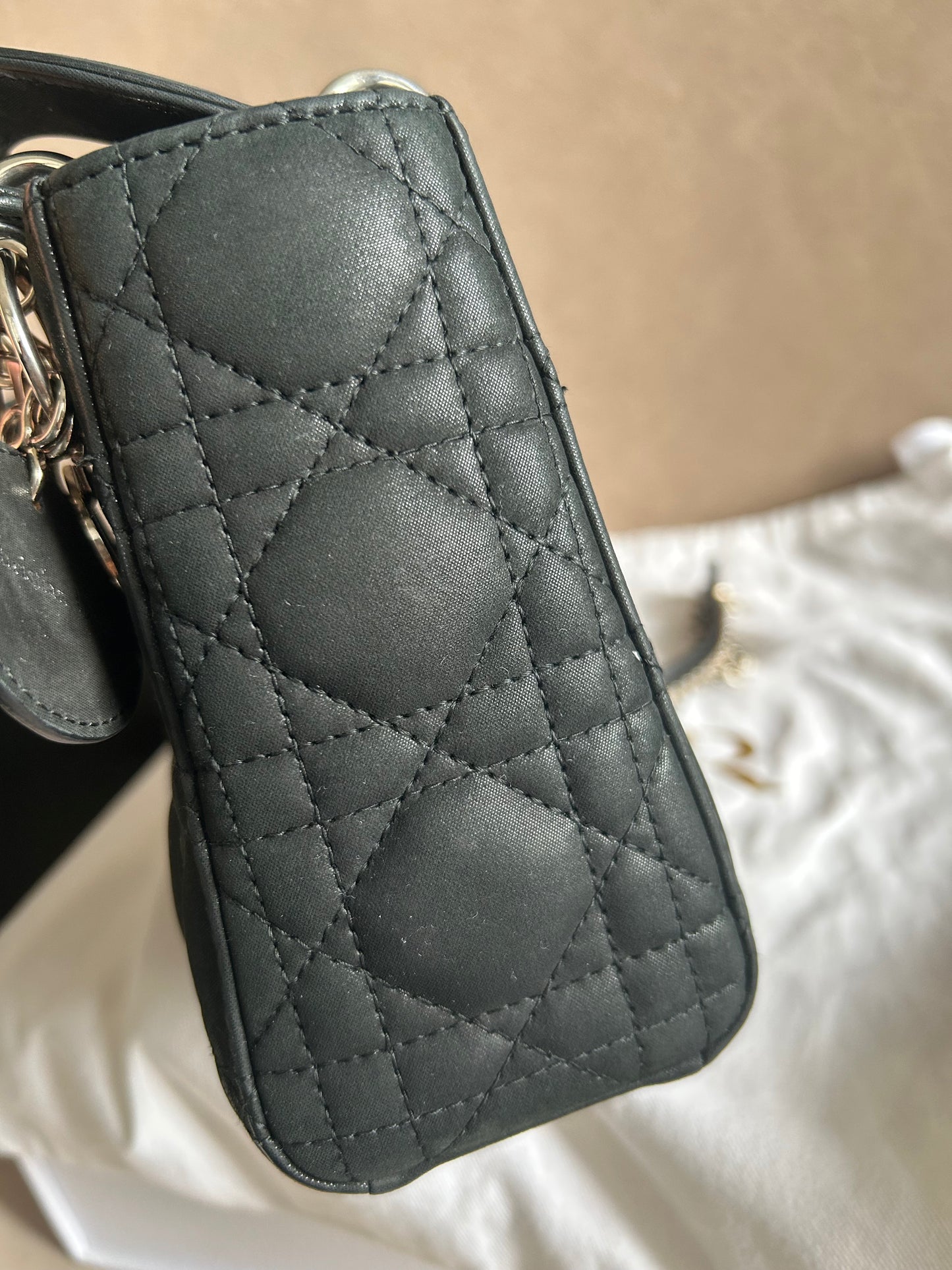 Christian Dior mini lady Dior in pearly black