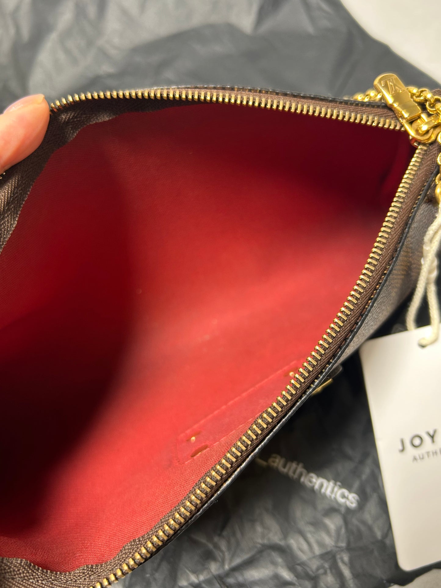 Louis Vuitton Eva clutch bag in Damier Ebene