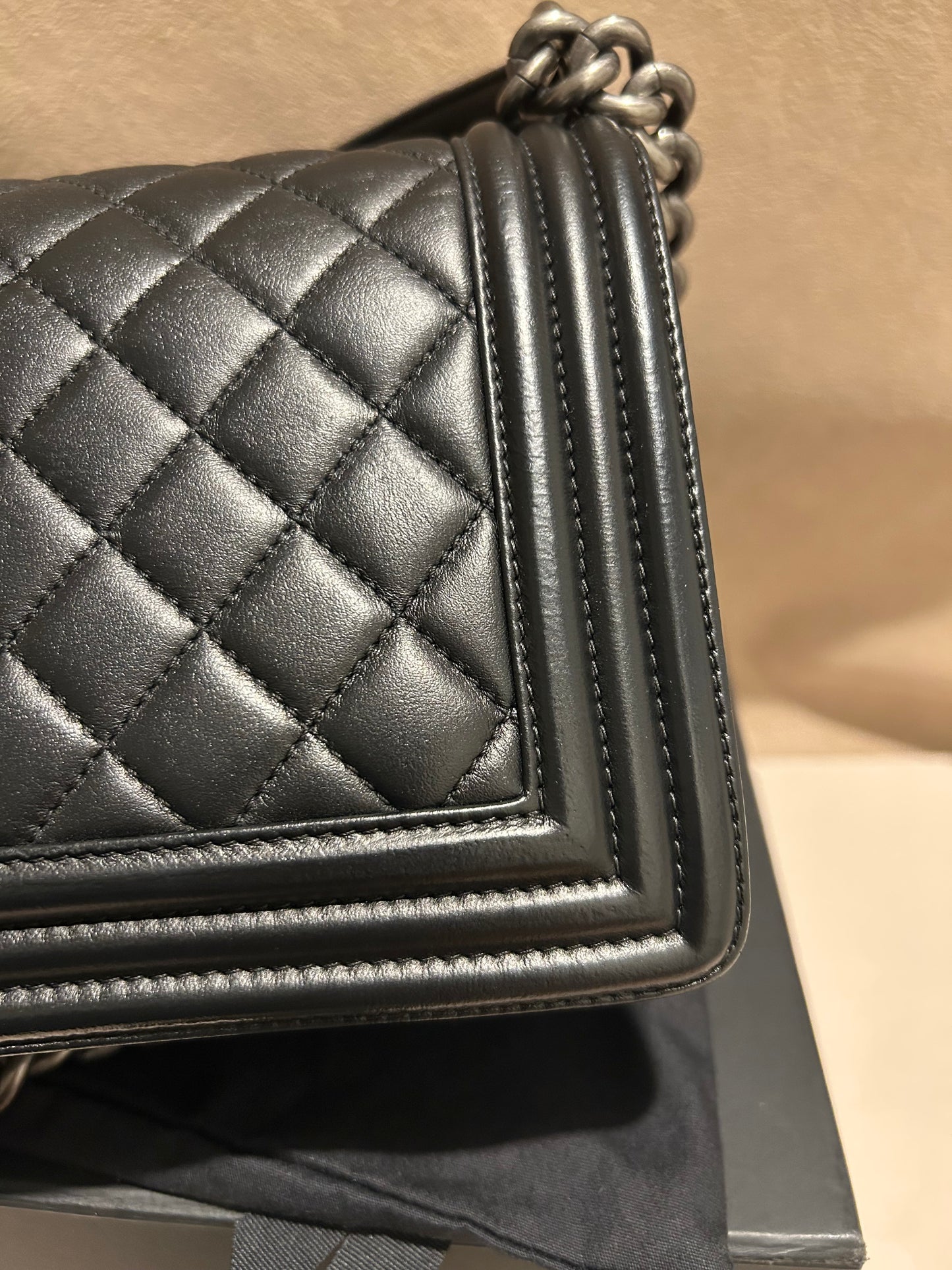 Chanel le boy medium bag black