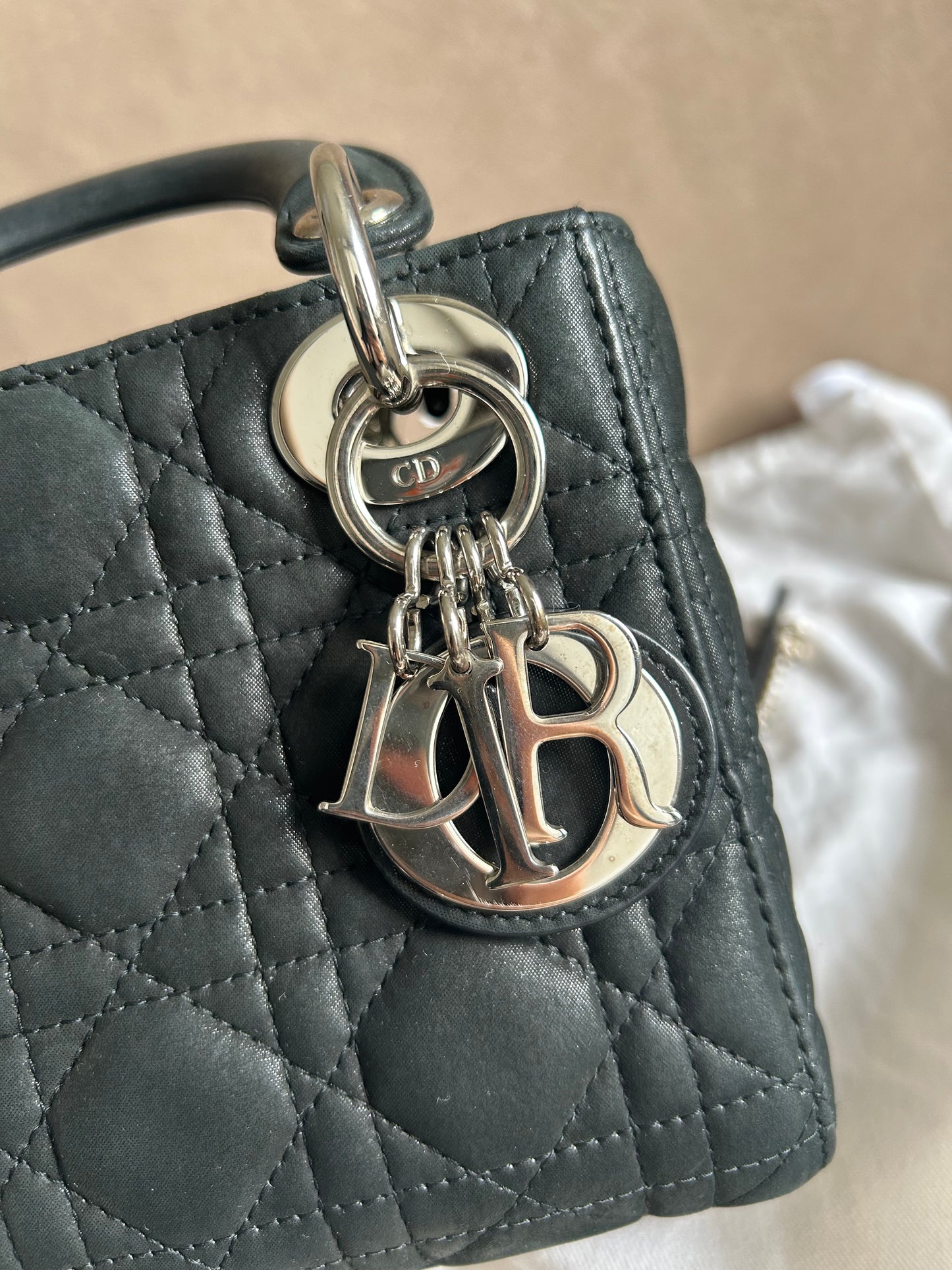 Christian Dior mini lady Dior in pearly black