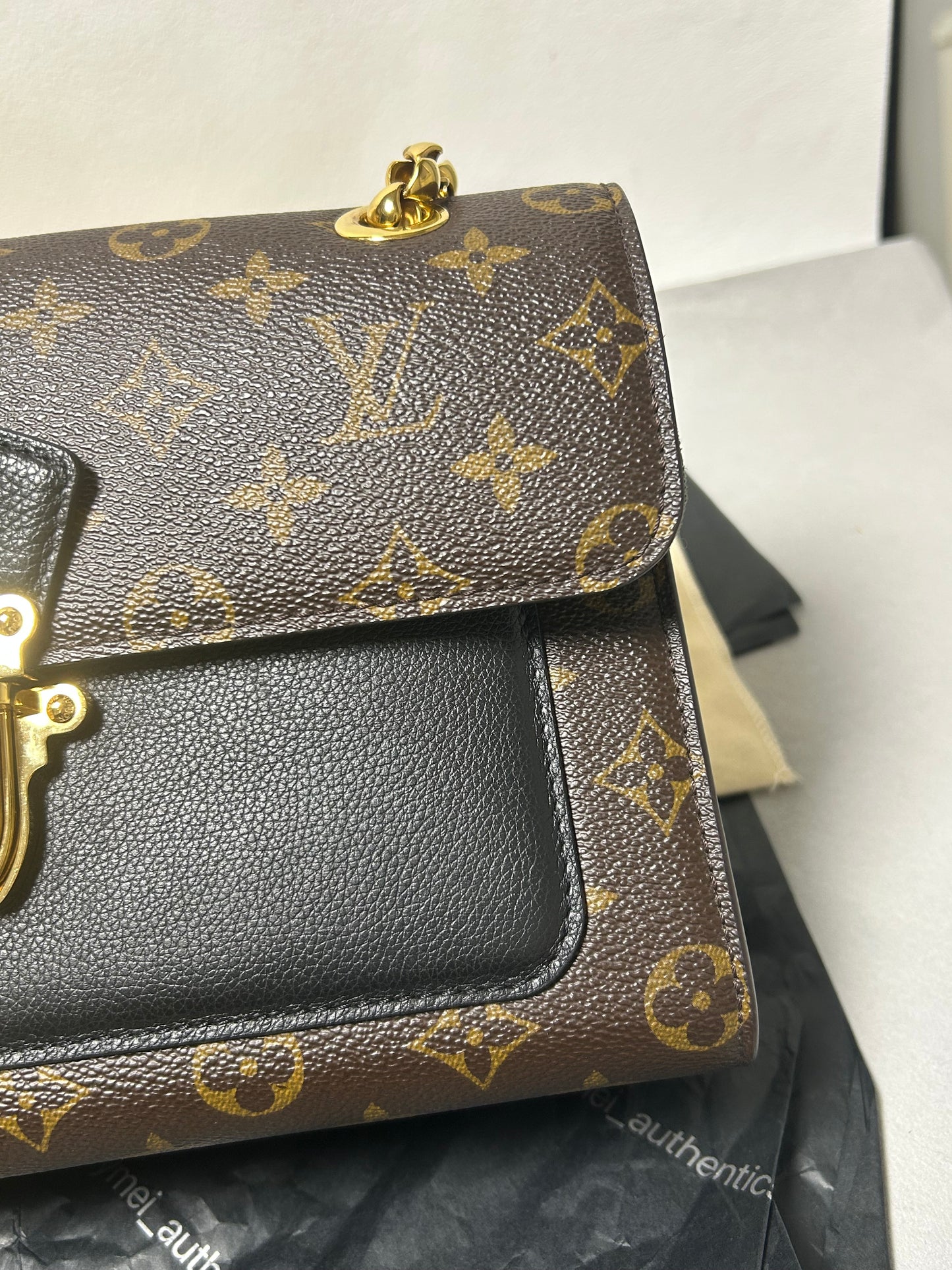 Louis Vuitton victoire monogram and black leather