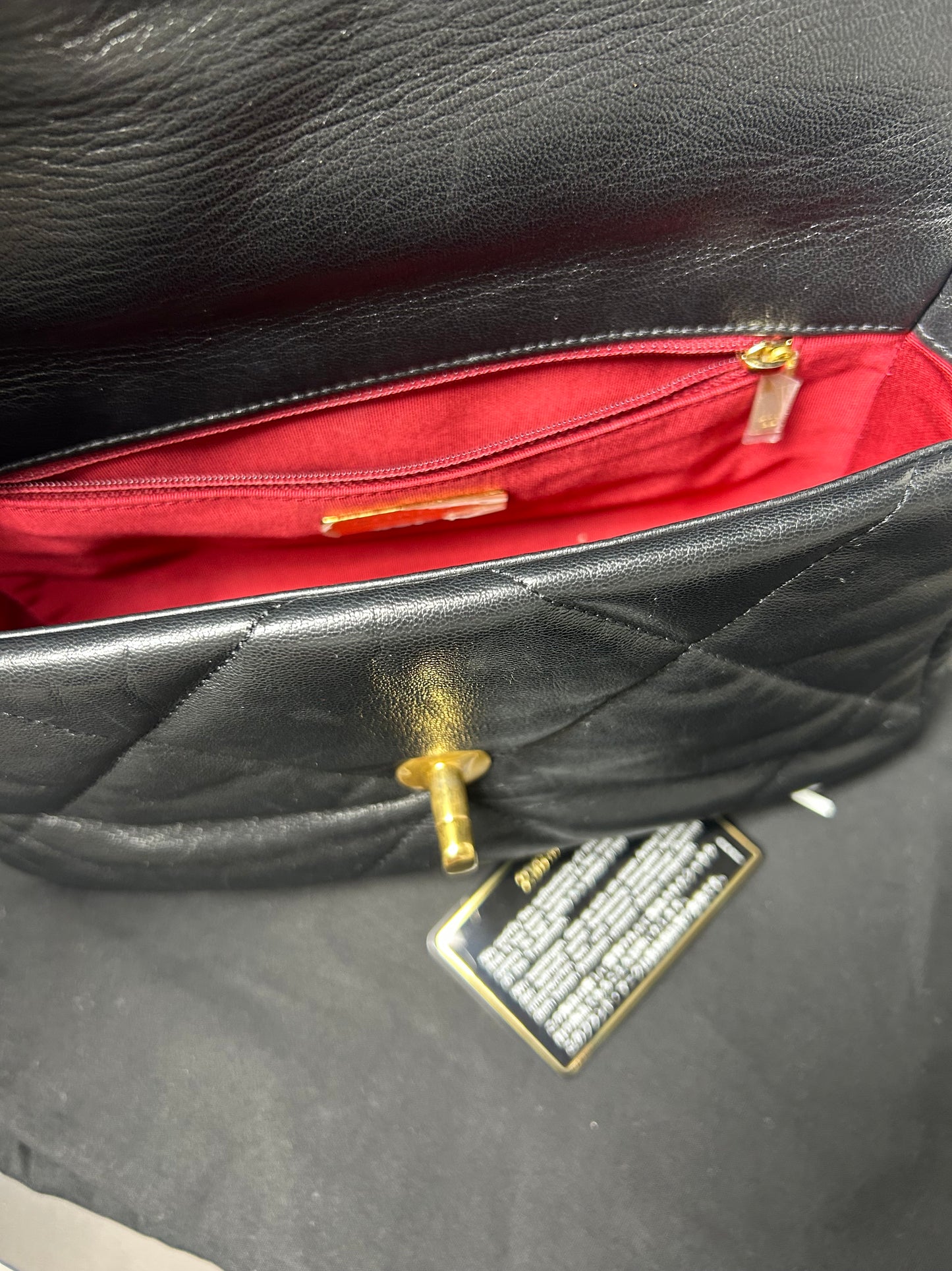 Chanel 19 bag small black and gold