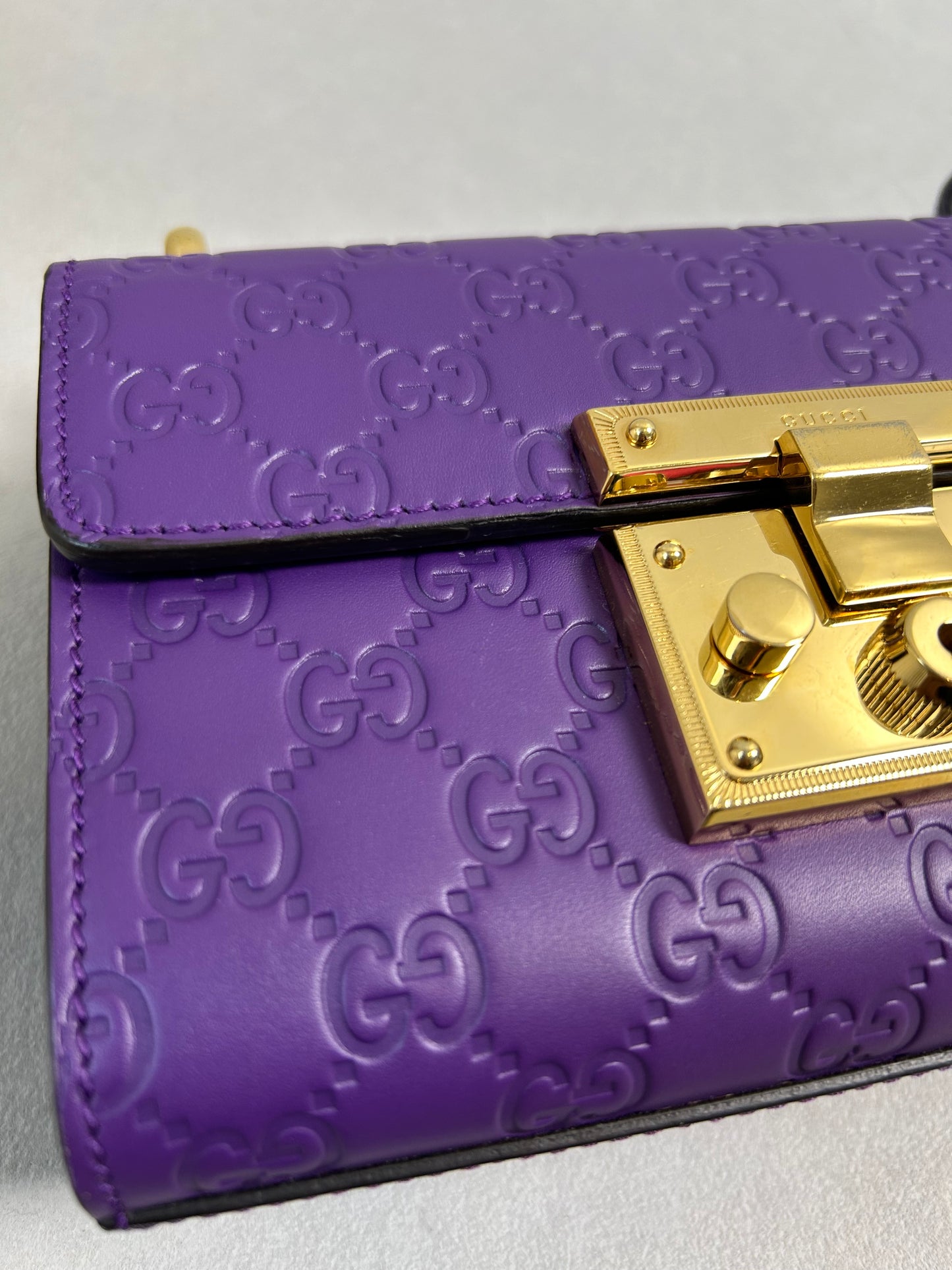 Gucci padlock small purple shoulder bag