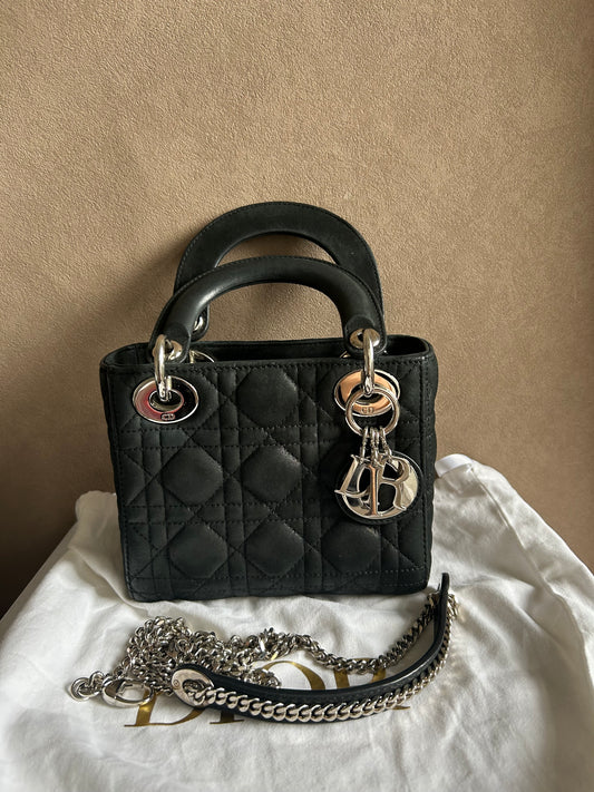 Christian Dior mini lady Dior in pearly black