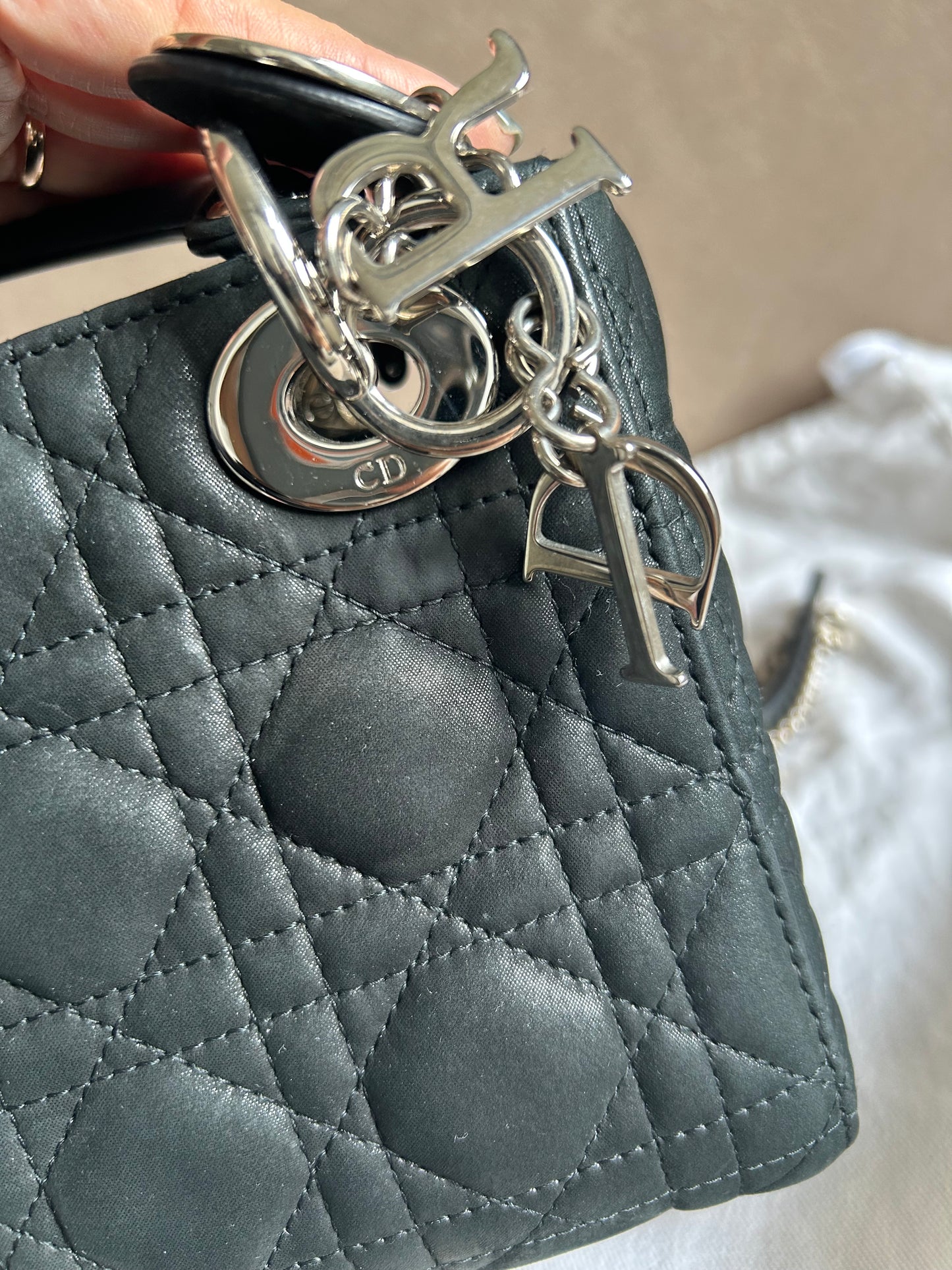Christian Dior mini lady Dior in pearly black