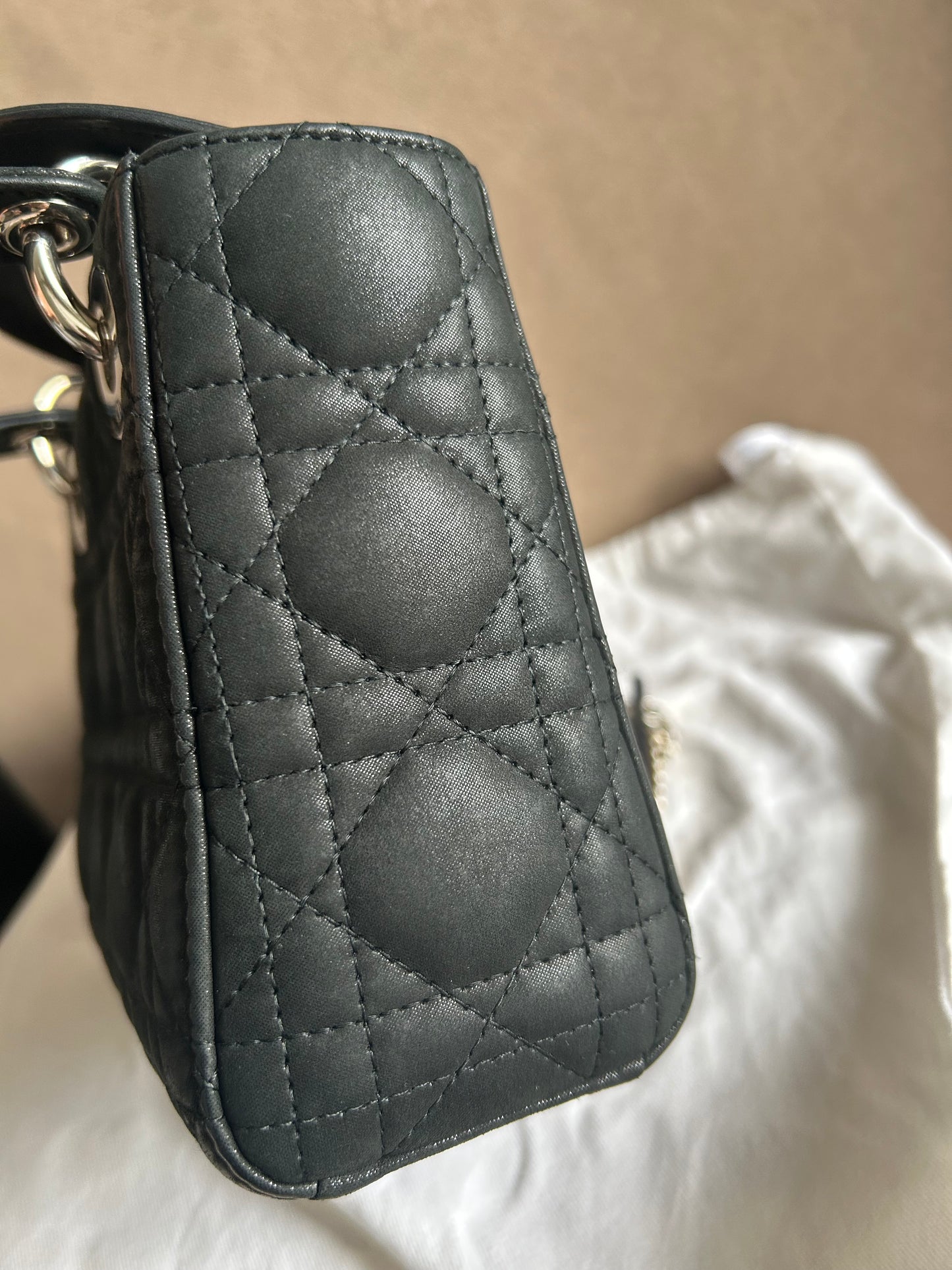 Christian Dior mini lady Dior in pearly black
