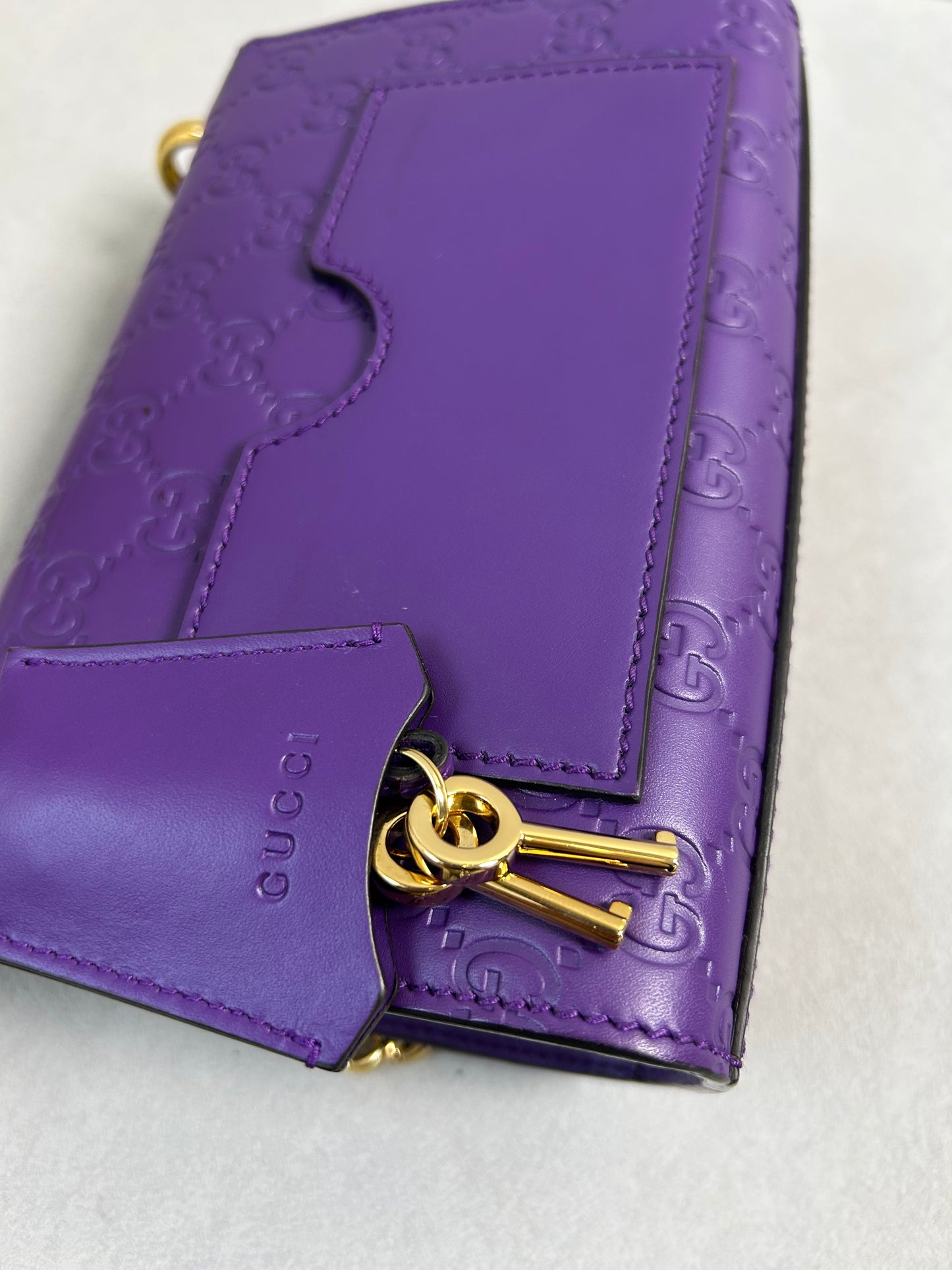 Gucci padlock small purple shoulder bag