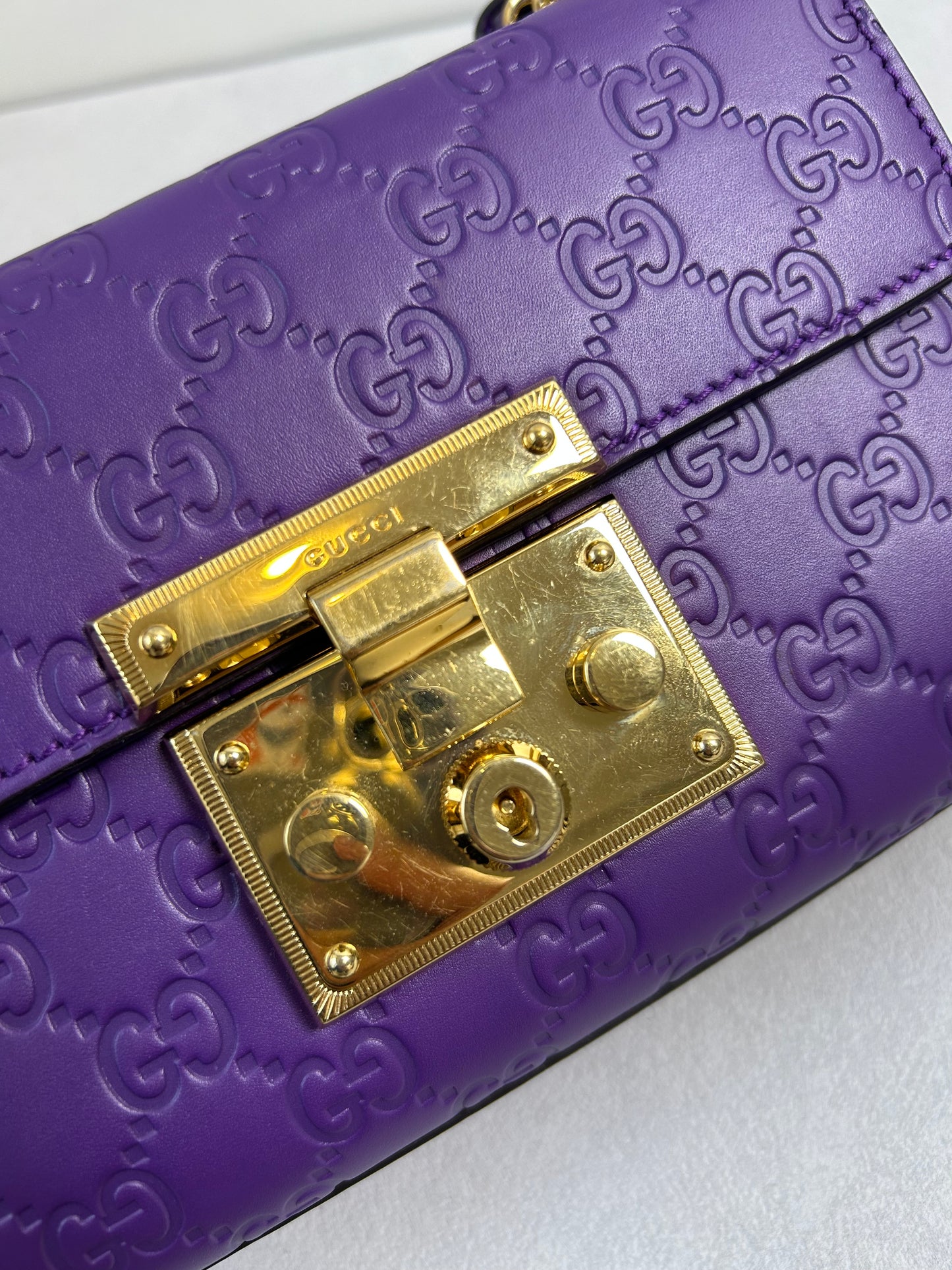 Gucci padlock small purple shoulder bag