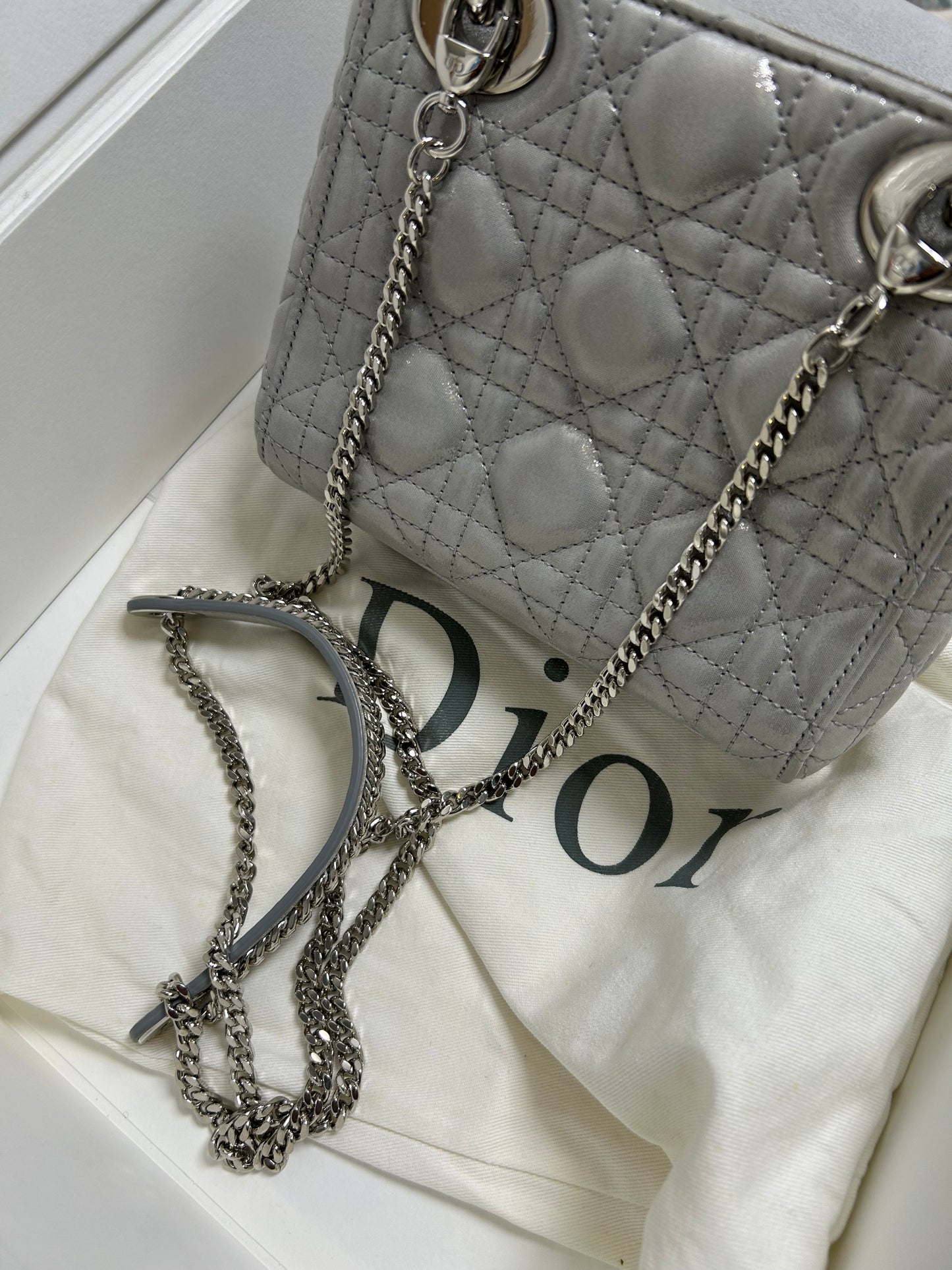 Dior lady Dior mini pearly grey