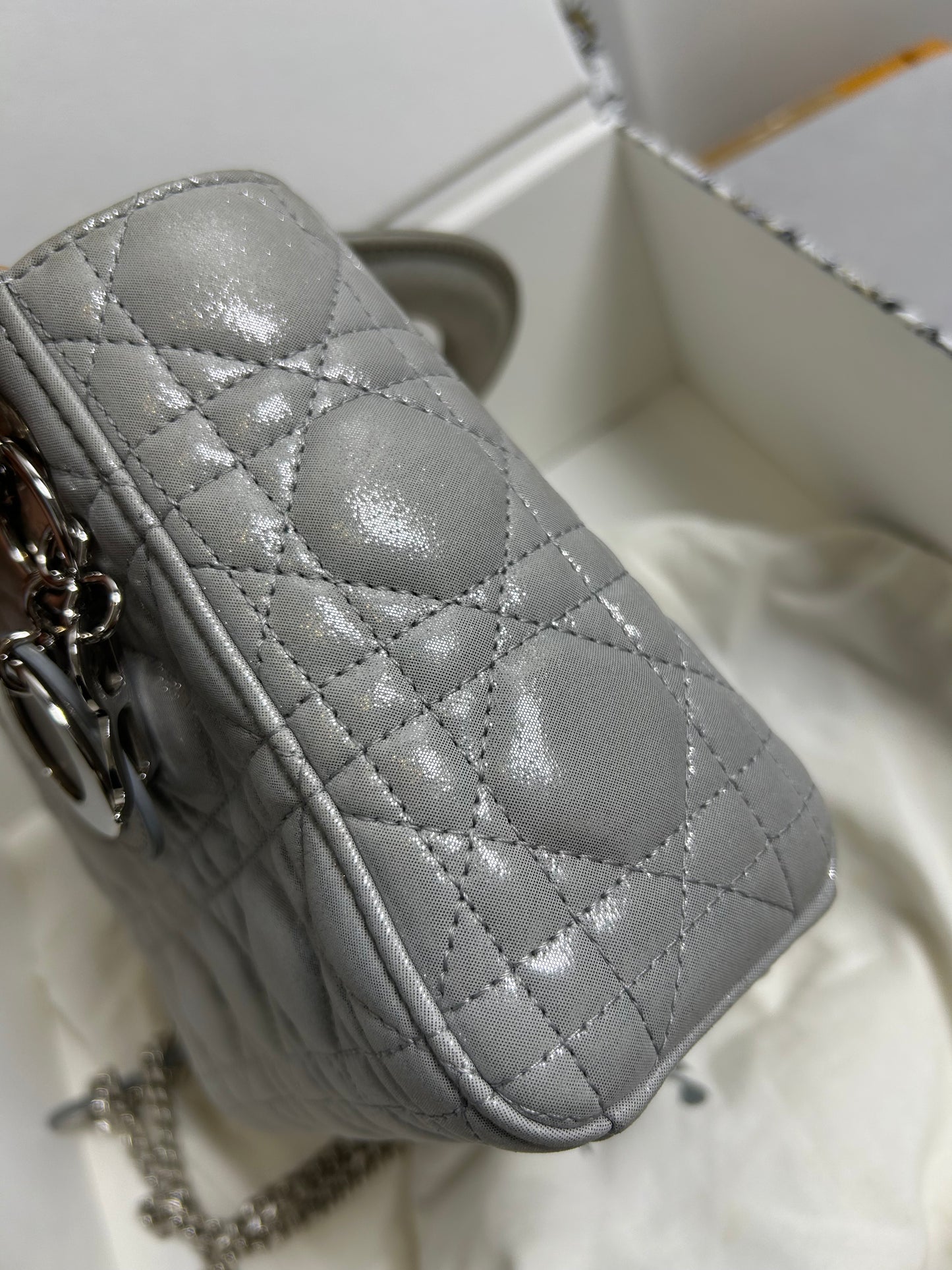 Dior lady Dior mini pearly grey