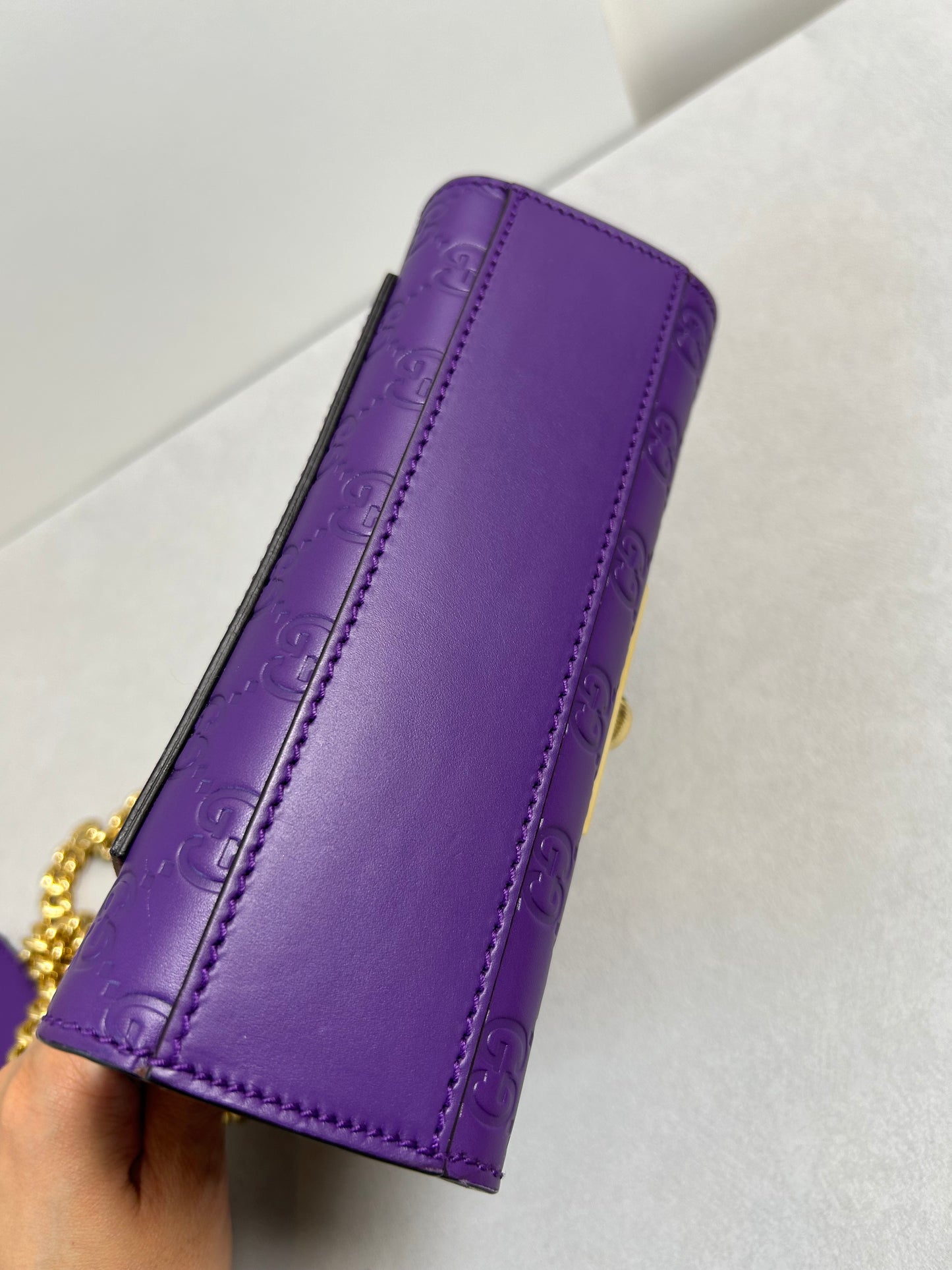 Gucci padlock small purple shoulder bag
