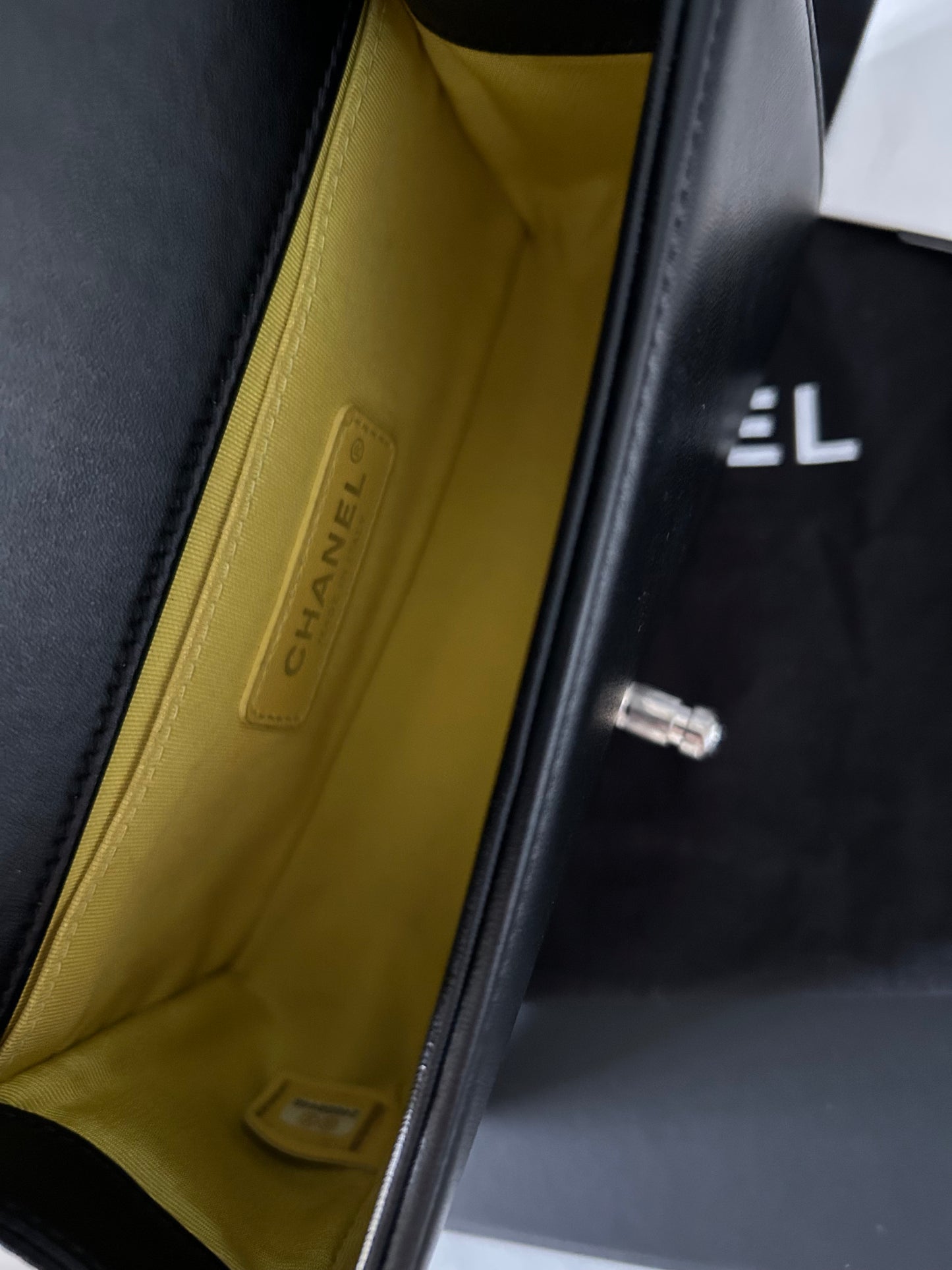 Chanel Black Quilted Leather and Tweed Small Boy Flap Bag