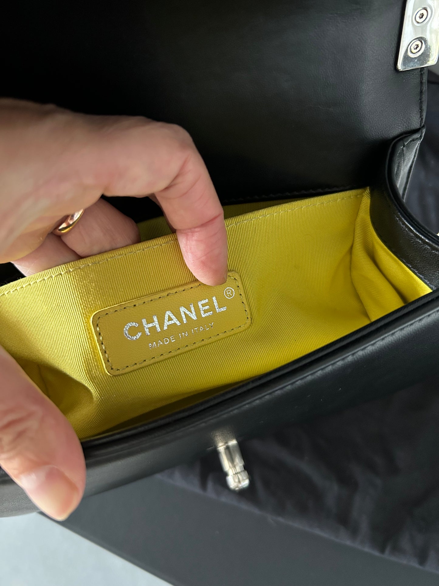 Chanel Black Quilted Leather and Tweed Small Boy Flap Bag