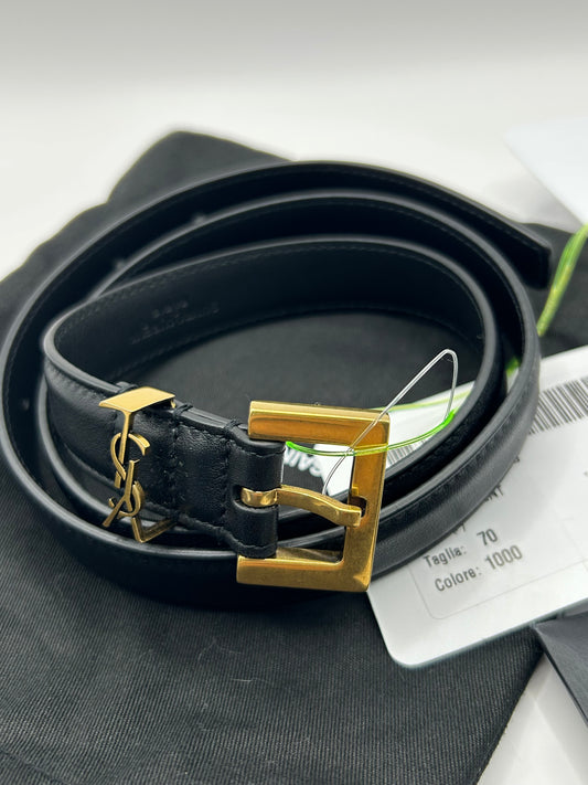 Saint Laurent Slim Leather Belt