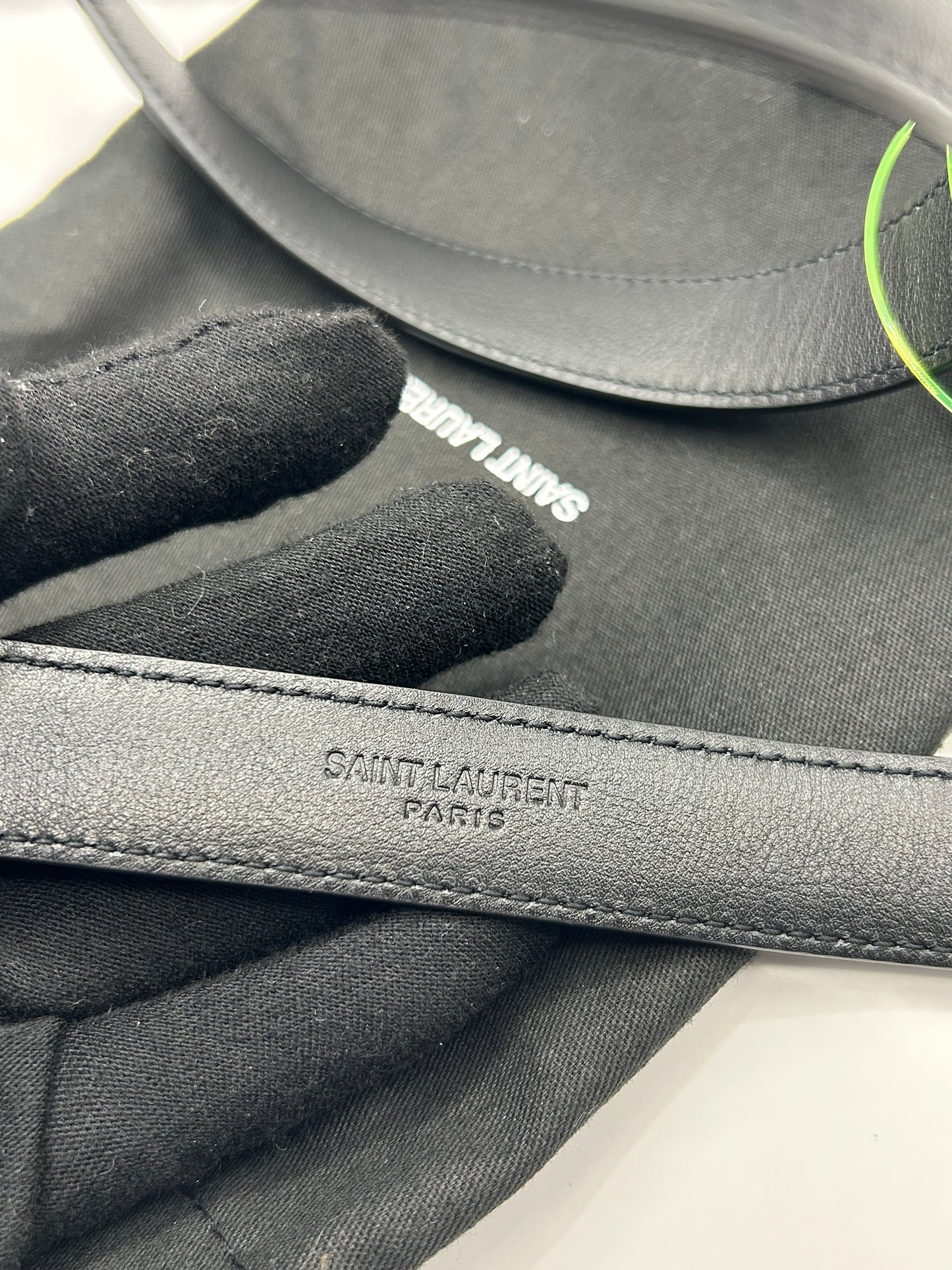 Saint Laurent Slim Leather Belt