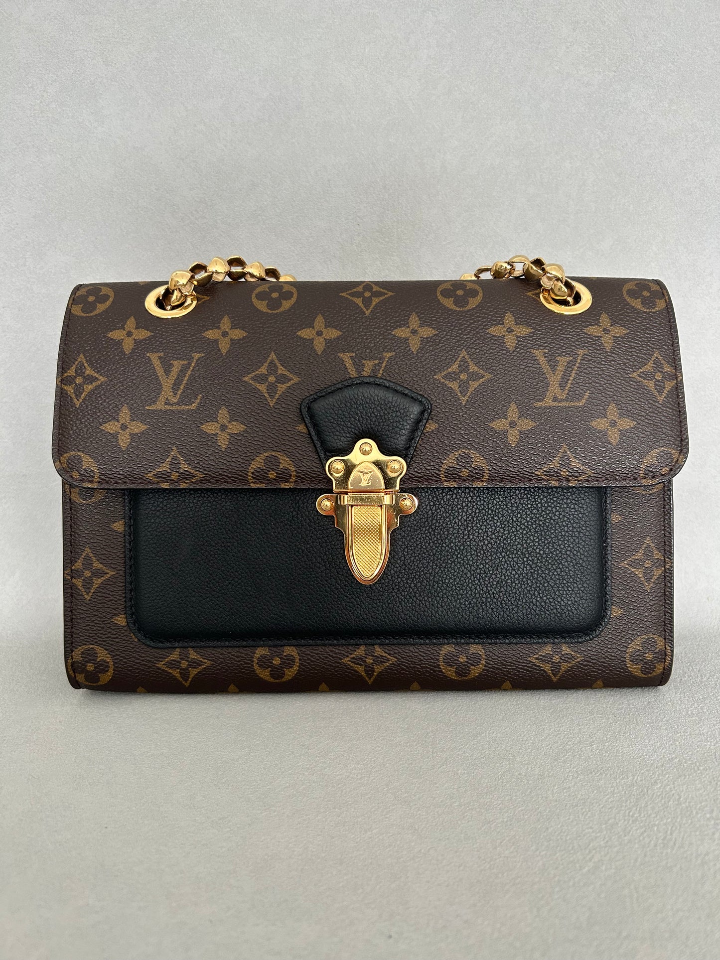 Louis Vuitton Victoire Monogram and Black Shoulder Bag