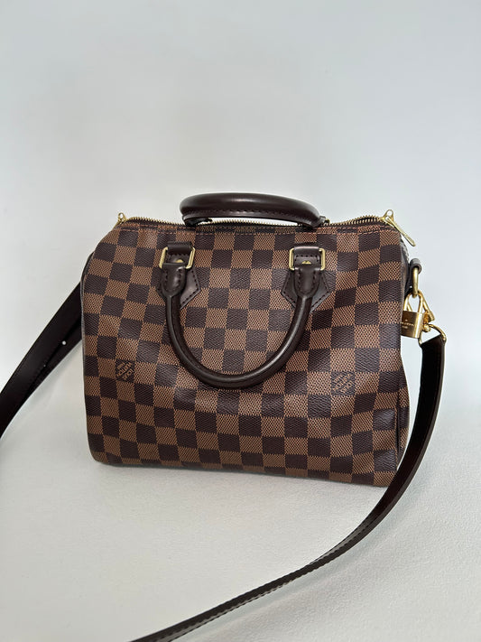 Louis Vuitton Speedy 25 Bandouliere Damier Ebene