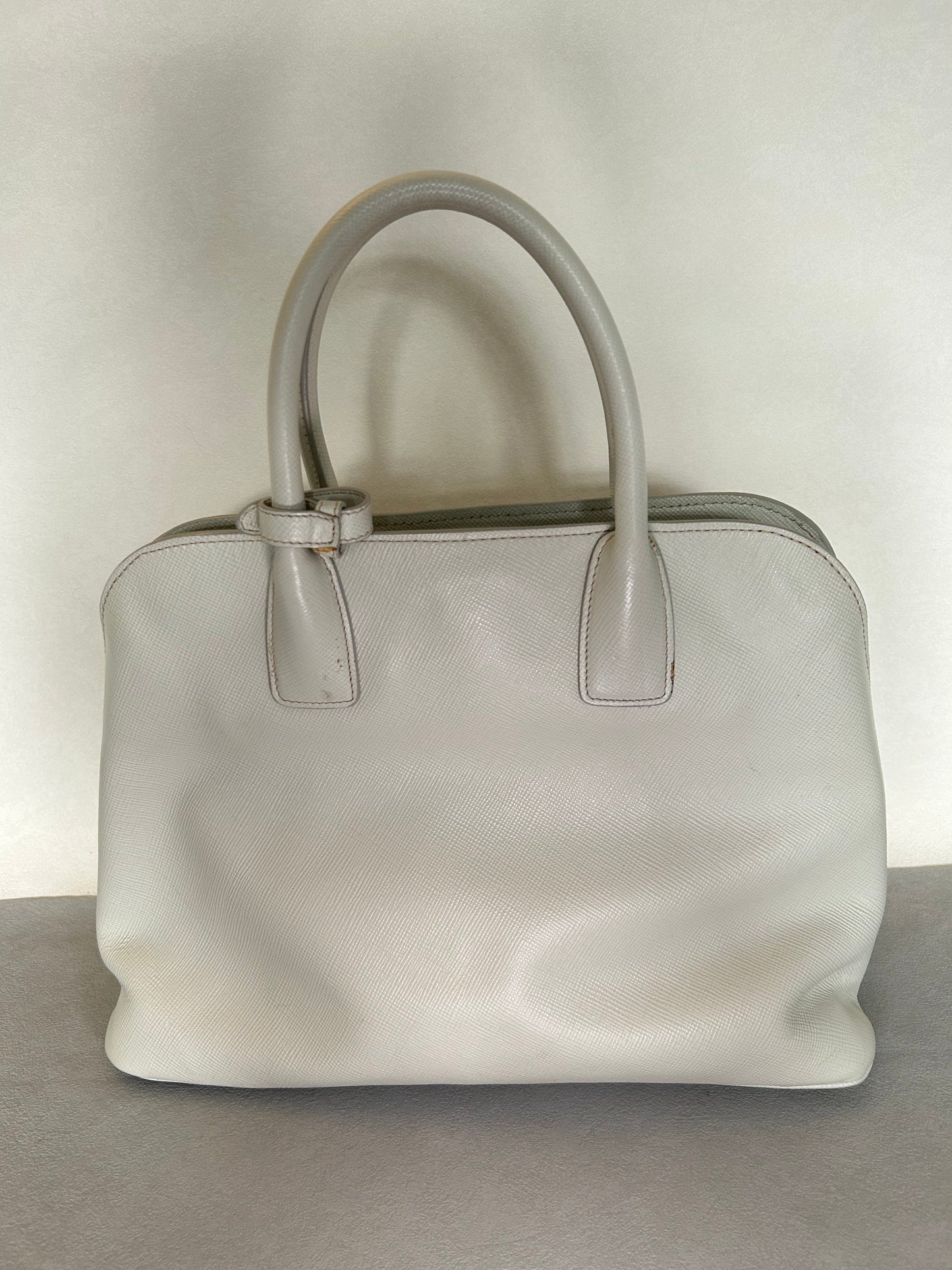 Prada Talco Saffiano Leather Top Handle Bag