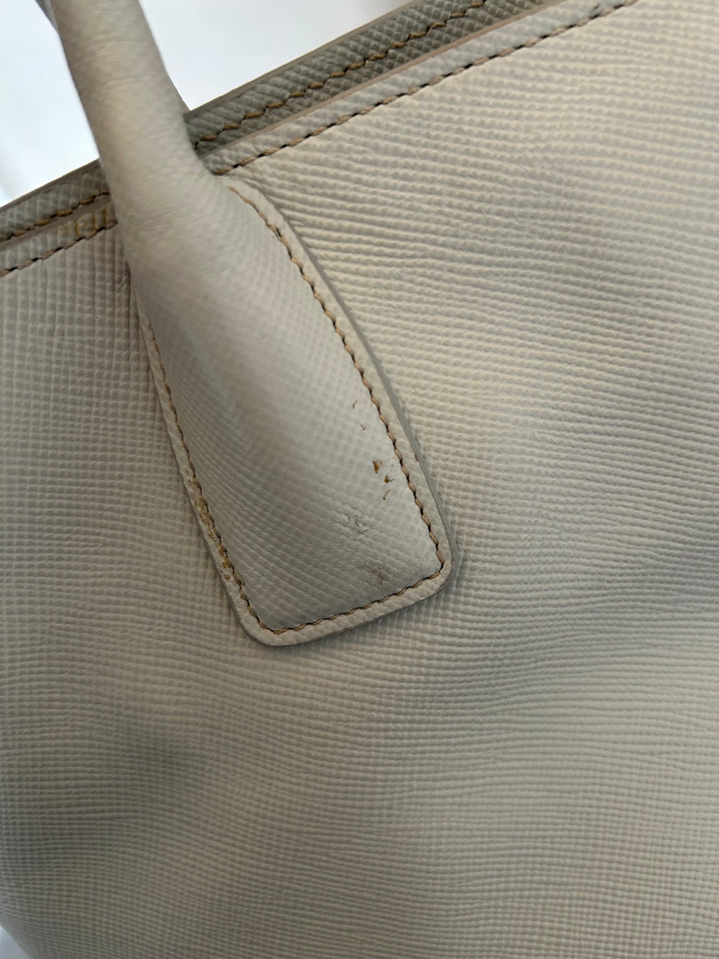 Prada Talco Saffiano Leather Top Handle Bag