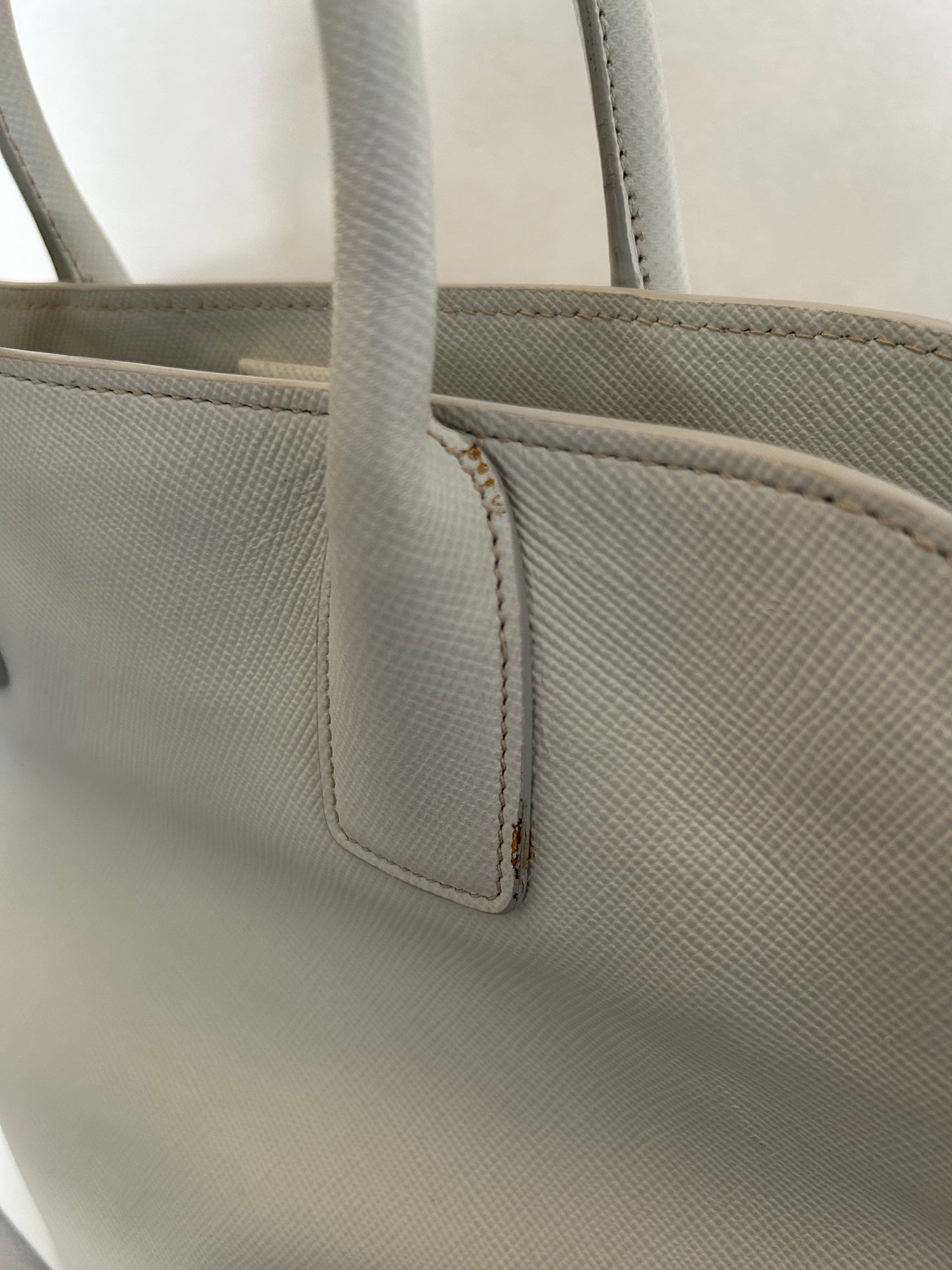 Prada Talco Saffiano Leather Top Handle Bag