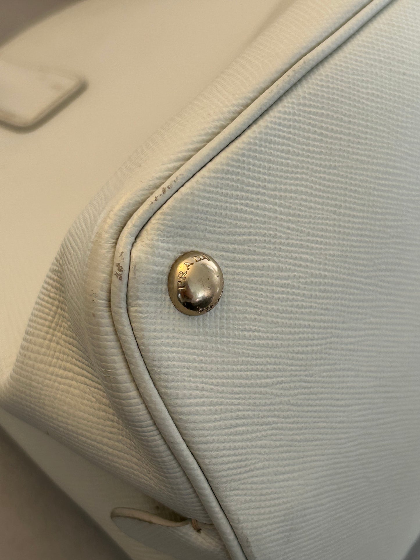 Prada Talco Saffiano Leather Top Handle Bag