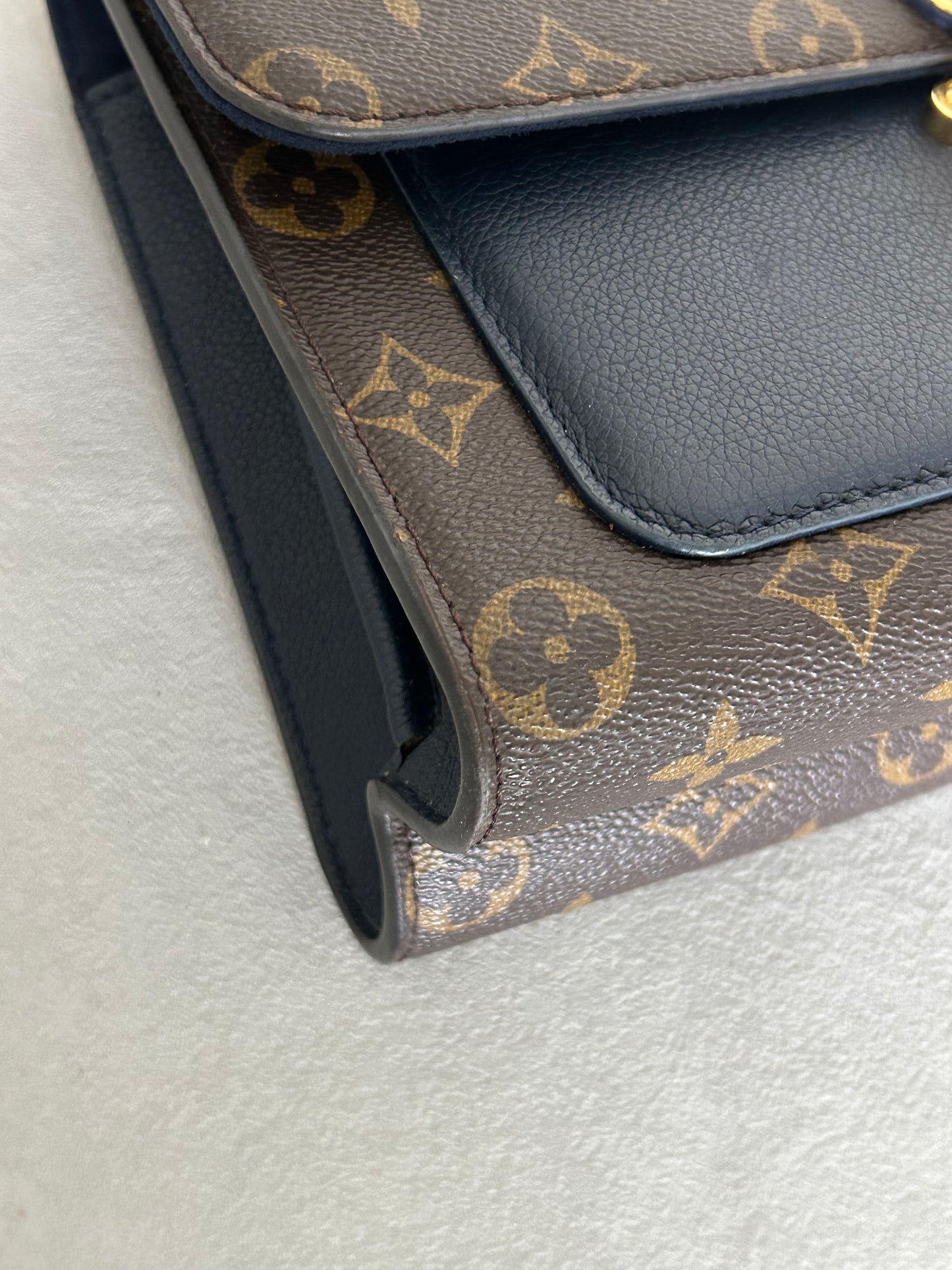 Louis Vuitton victoire monogram and navy blue shoulder bag